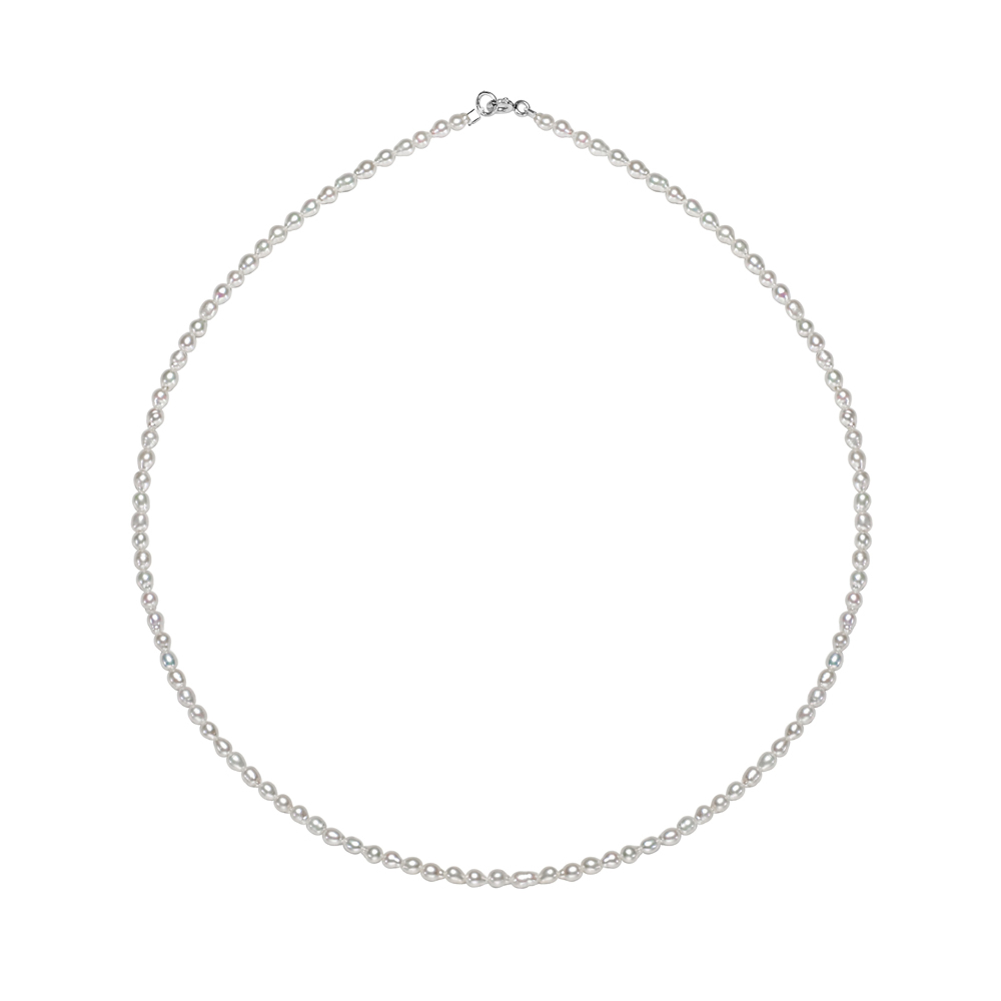 Elegant Freshwater Pearl Necklace in Sterling Silver Rice Pearl Choker for Women – view 6