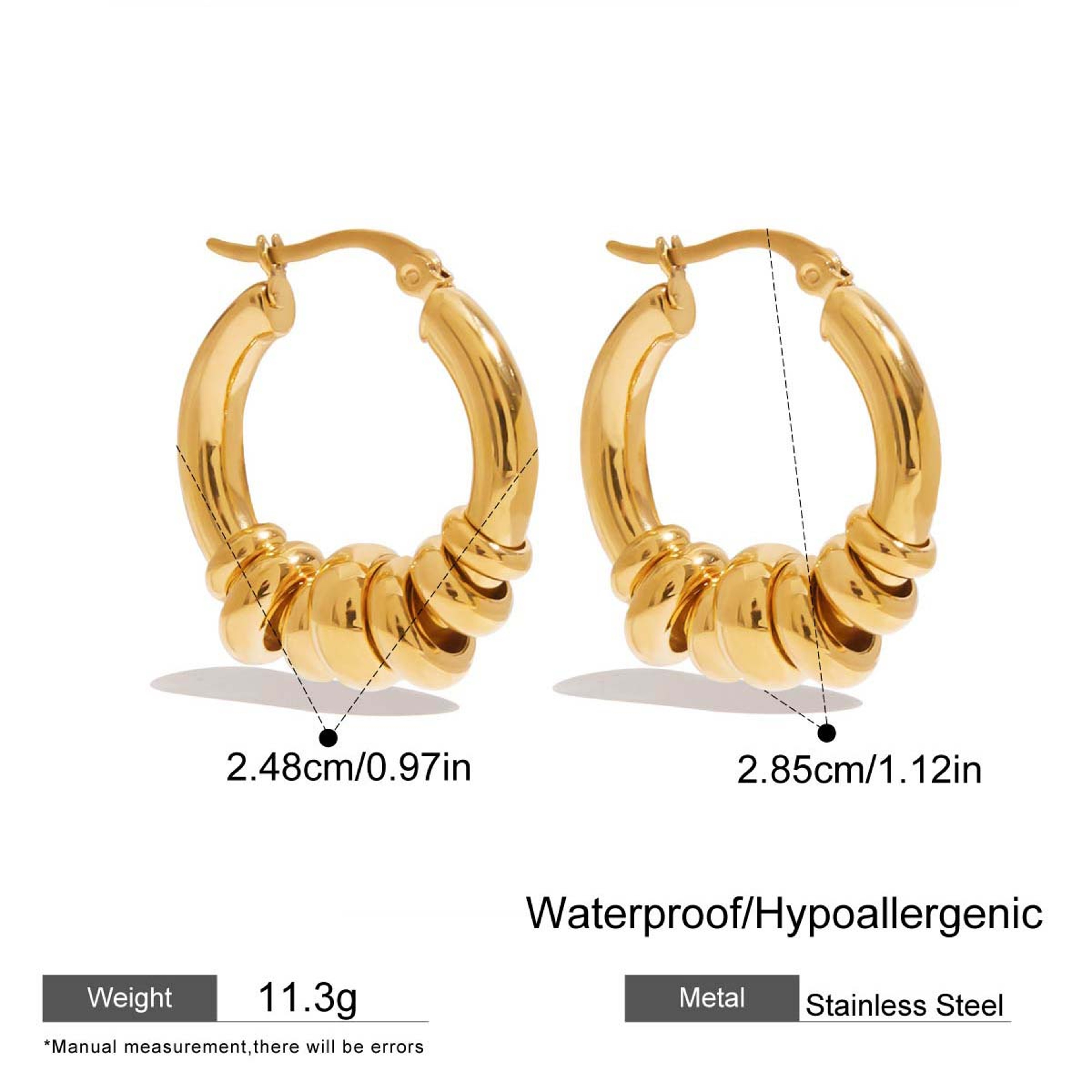 Vintage Mini Huggie Earrings Waterproof Hypoallergenic Minimalist Hoop Earrings For Women 6