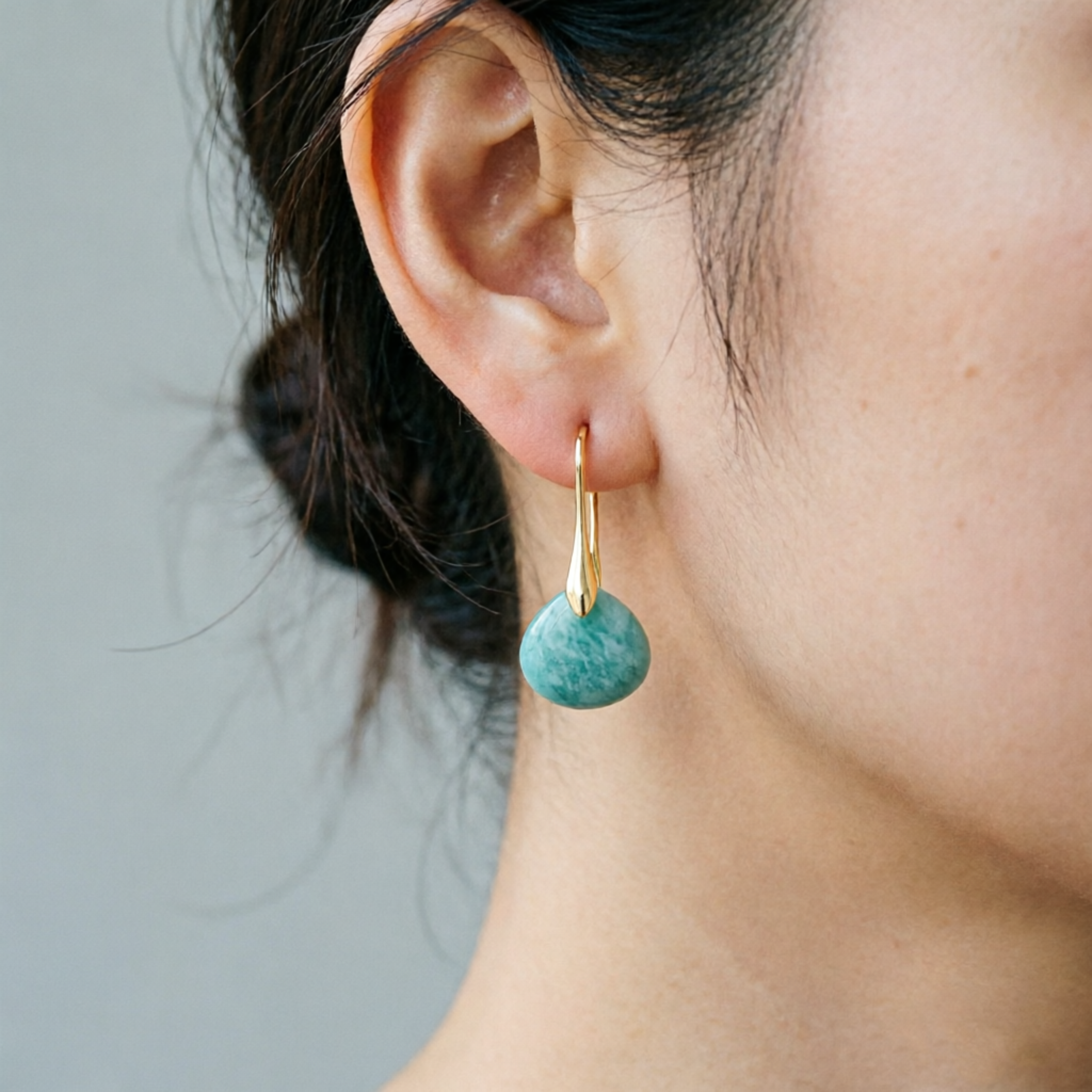 Natural Amazonite Earrings for Women Crystal Beach Jewelry Gift with Elegance – view 4