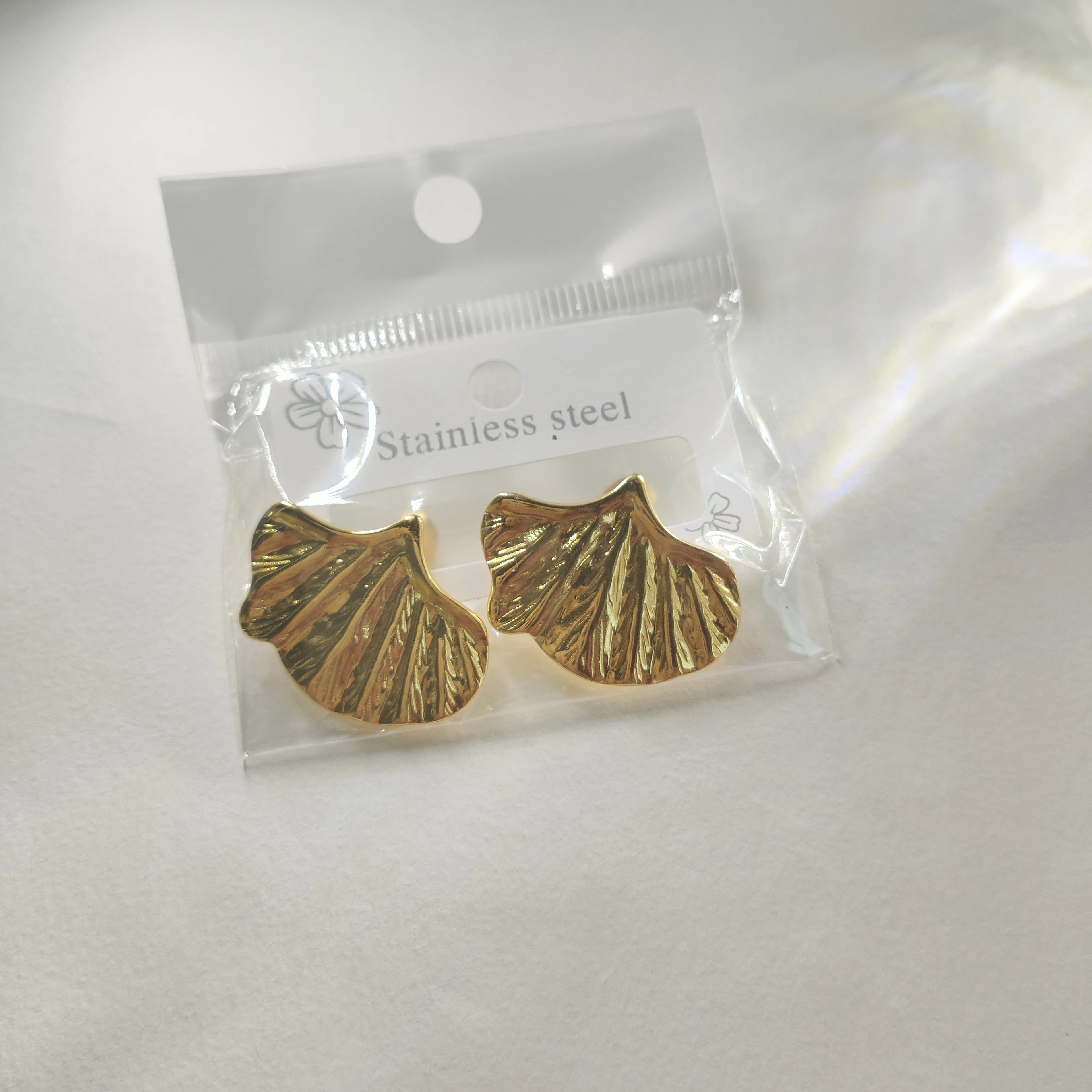 Vintage Gold Statement Stud Earrings For Women Geometric Floral Textured Chunky Design 5