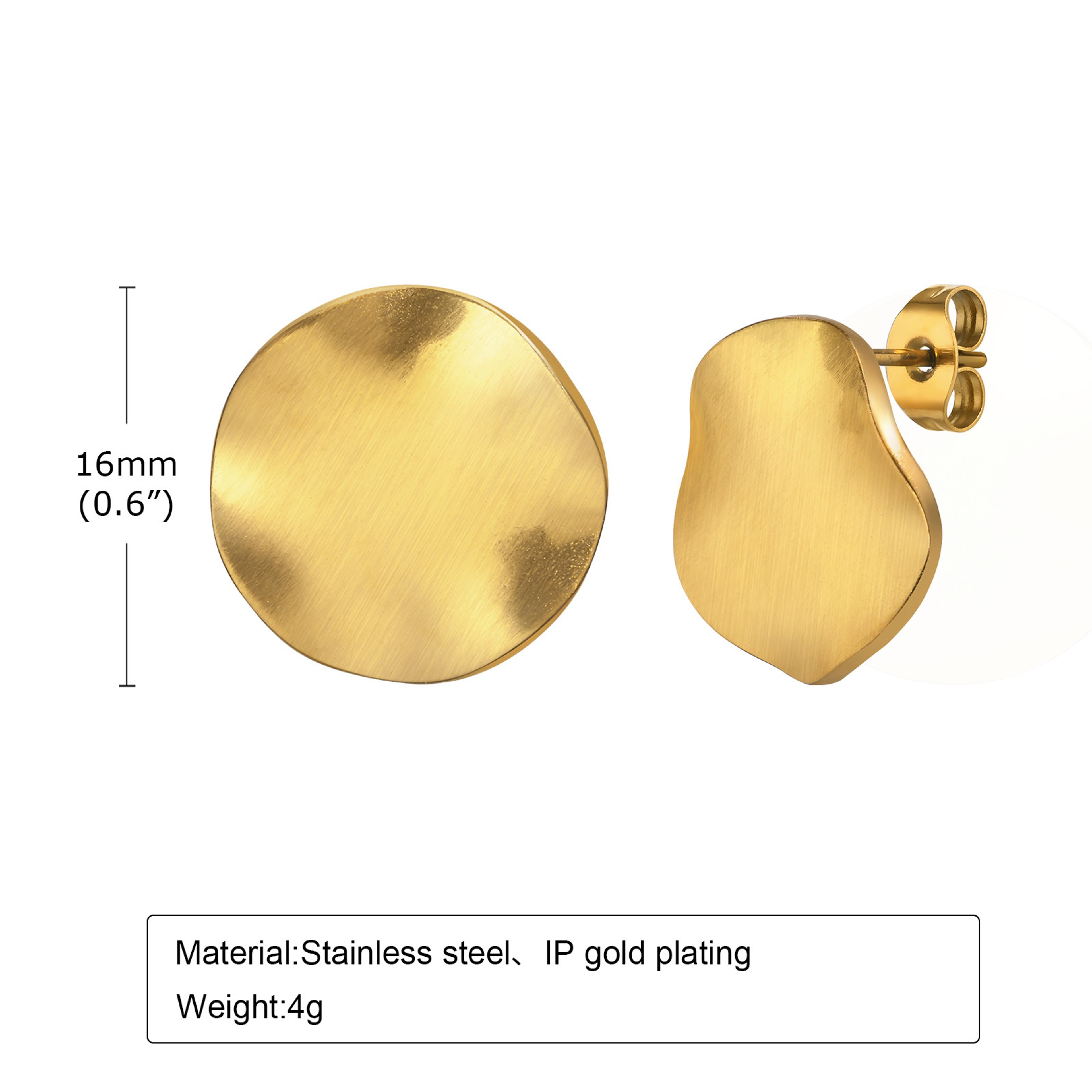 Minimalist Matte Stud Earrings Geometric Stainless Steel Earrings for Everyday Elegance – view 6