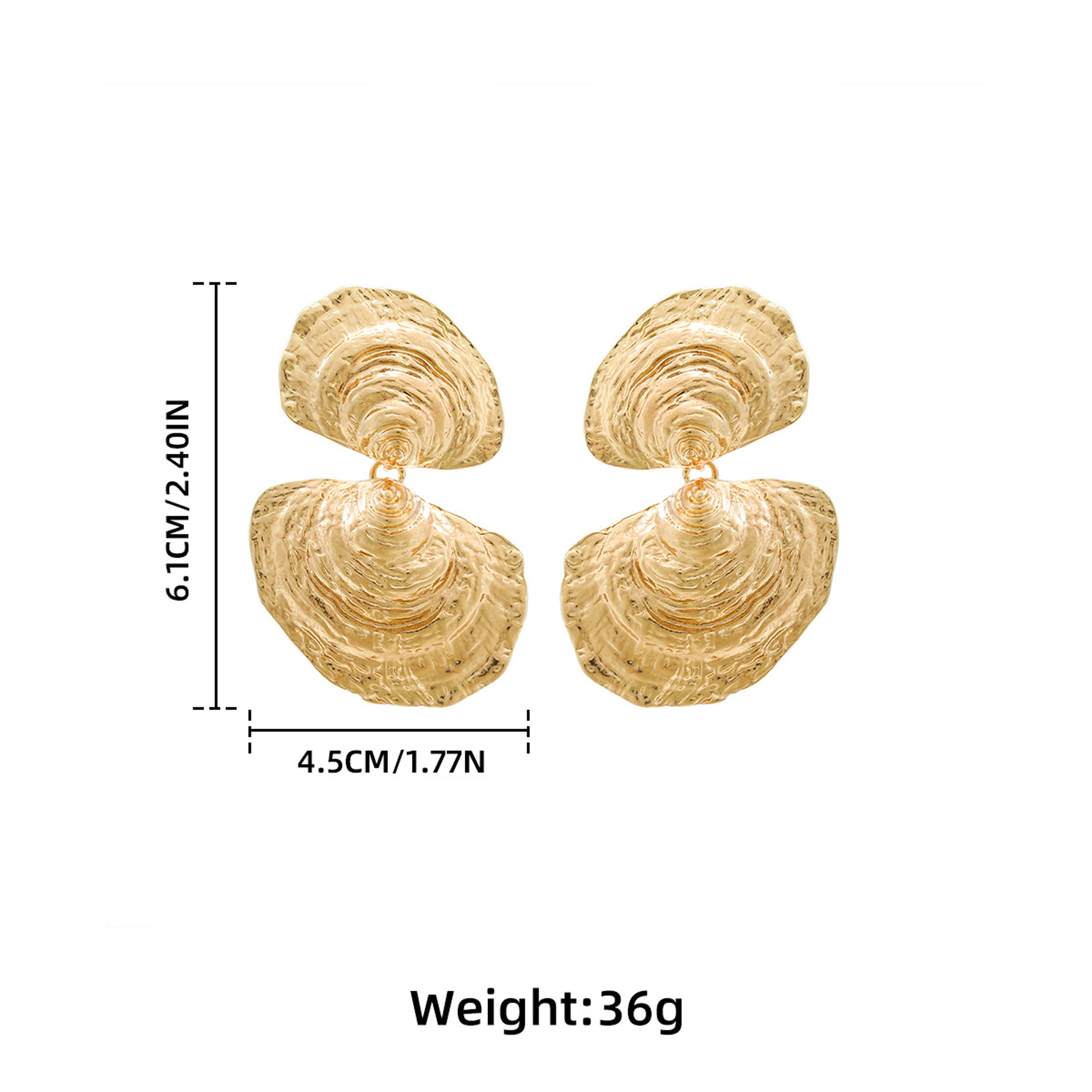 Irregular Metal Shell Drop Earrings for Women Elegant Shell Drop Earrings Statement Jewelry – view 6