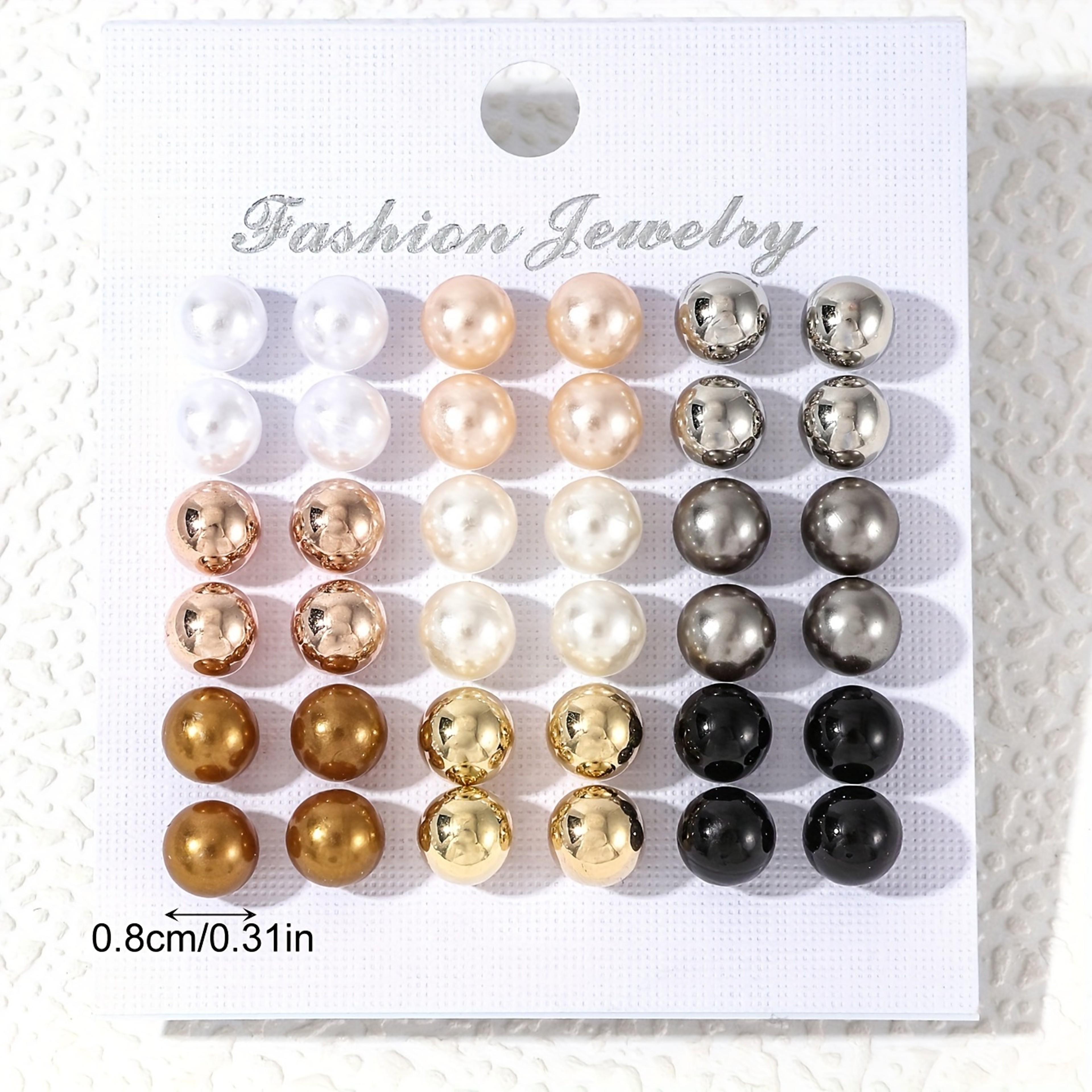 Pearl Earrings Set for Women Lightweight Faux Pearl Earrings Stud Collection – view 3
