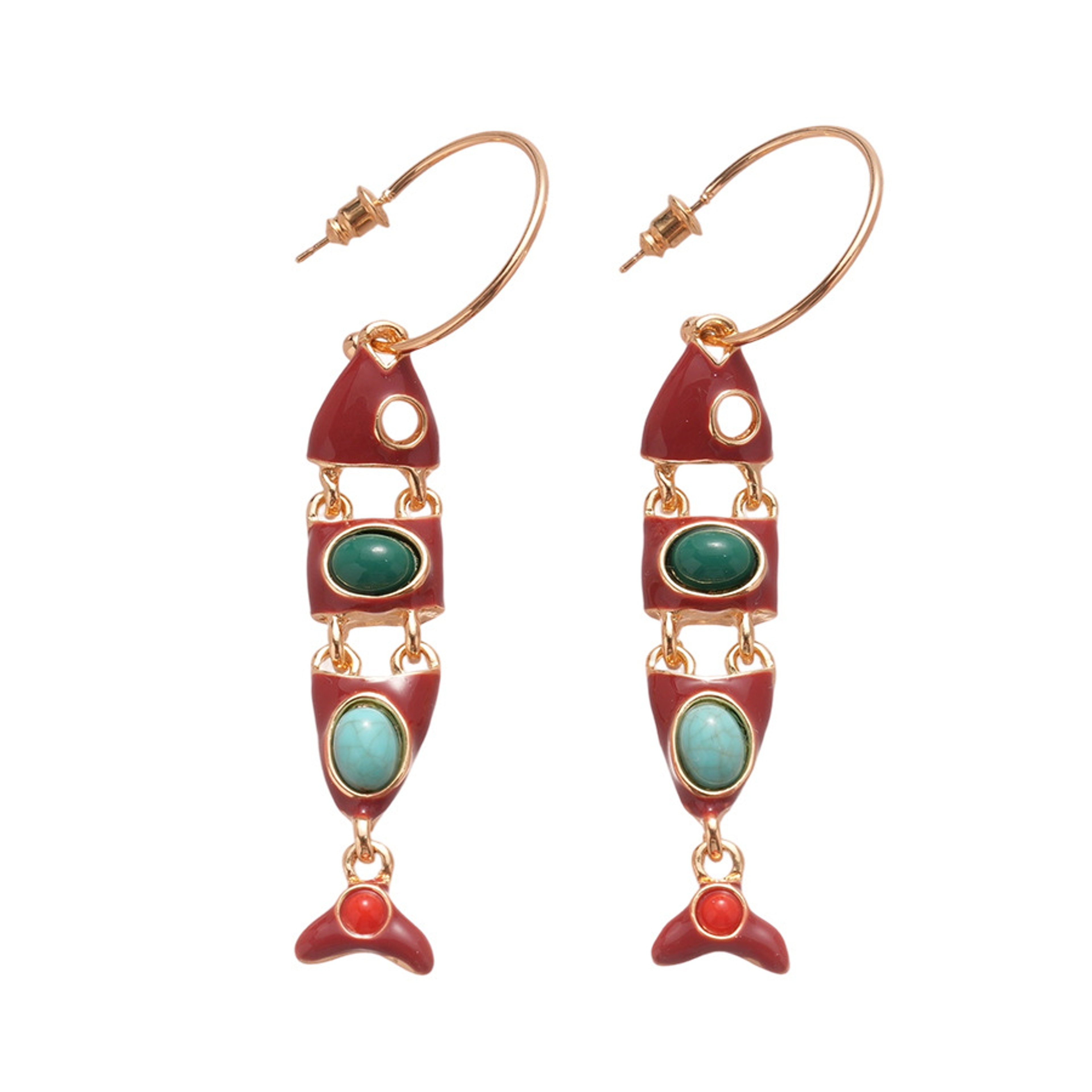 Fish Dangle Earrings Vintage Tassel Earrings for Women – view 6