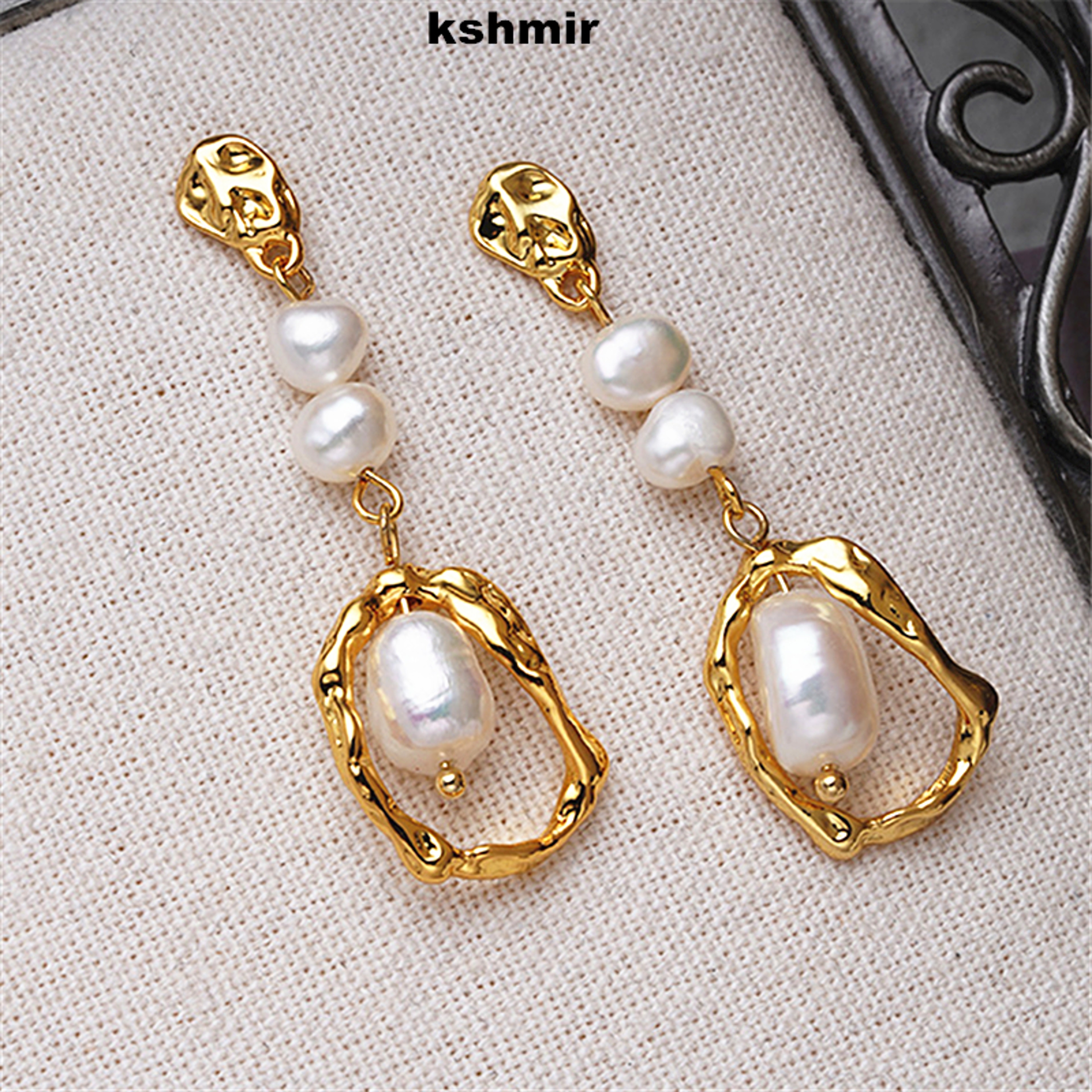Fish Tassel Earrings Gold Plated Dangle Earrings for Women – view 1