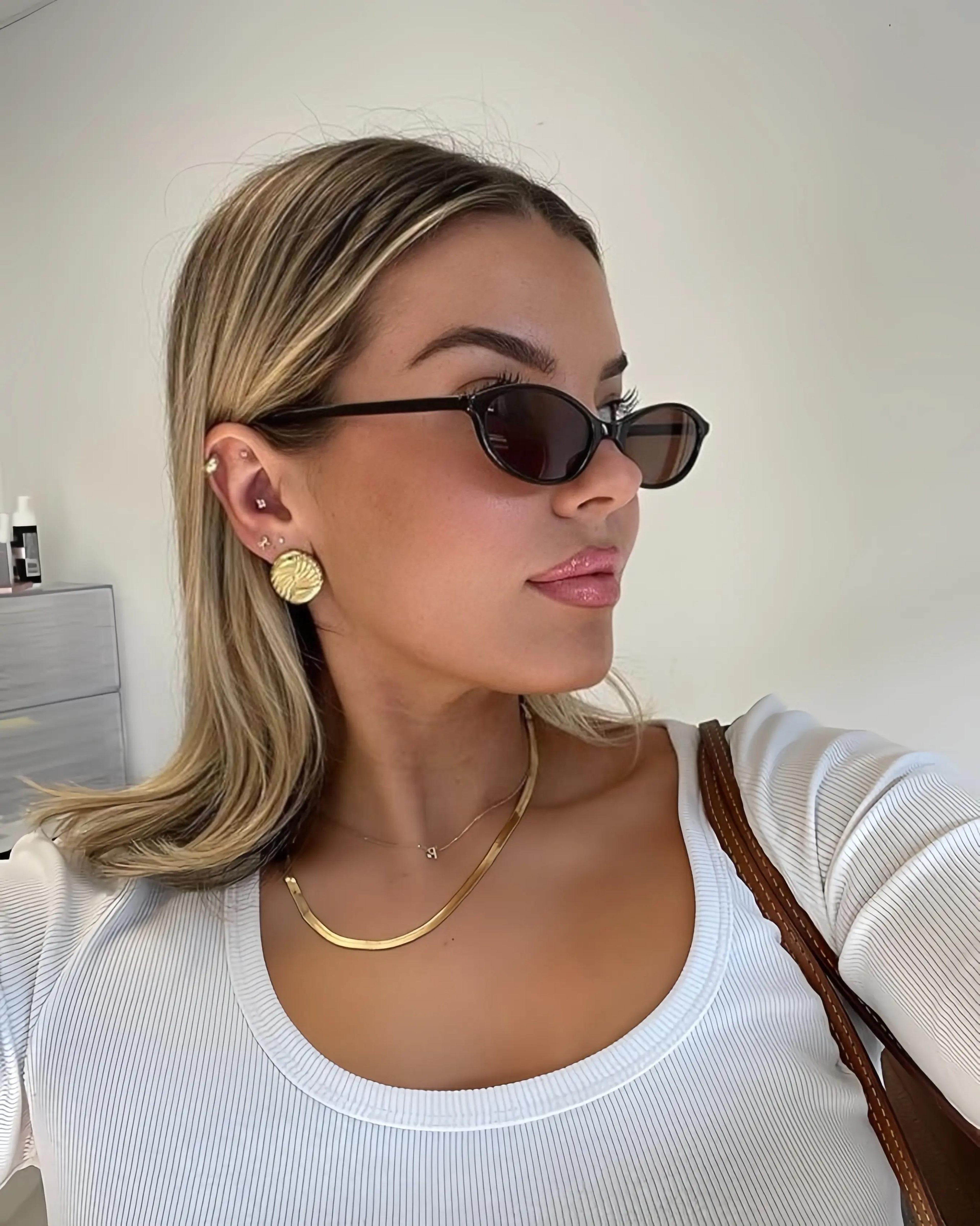 Retro Oval Sunglasses Set for Women Cat Eye UV Vintage Shades – view 4