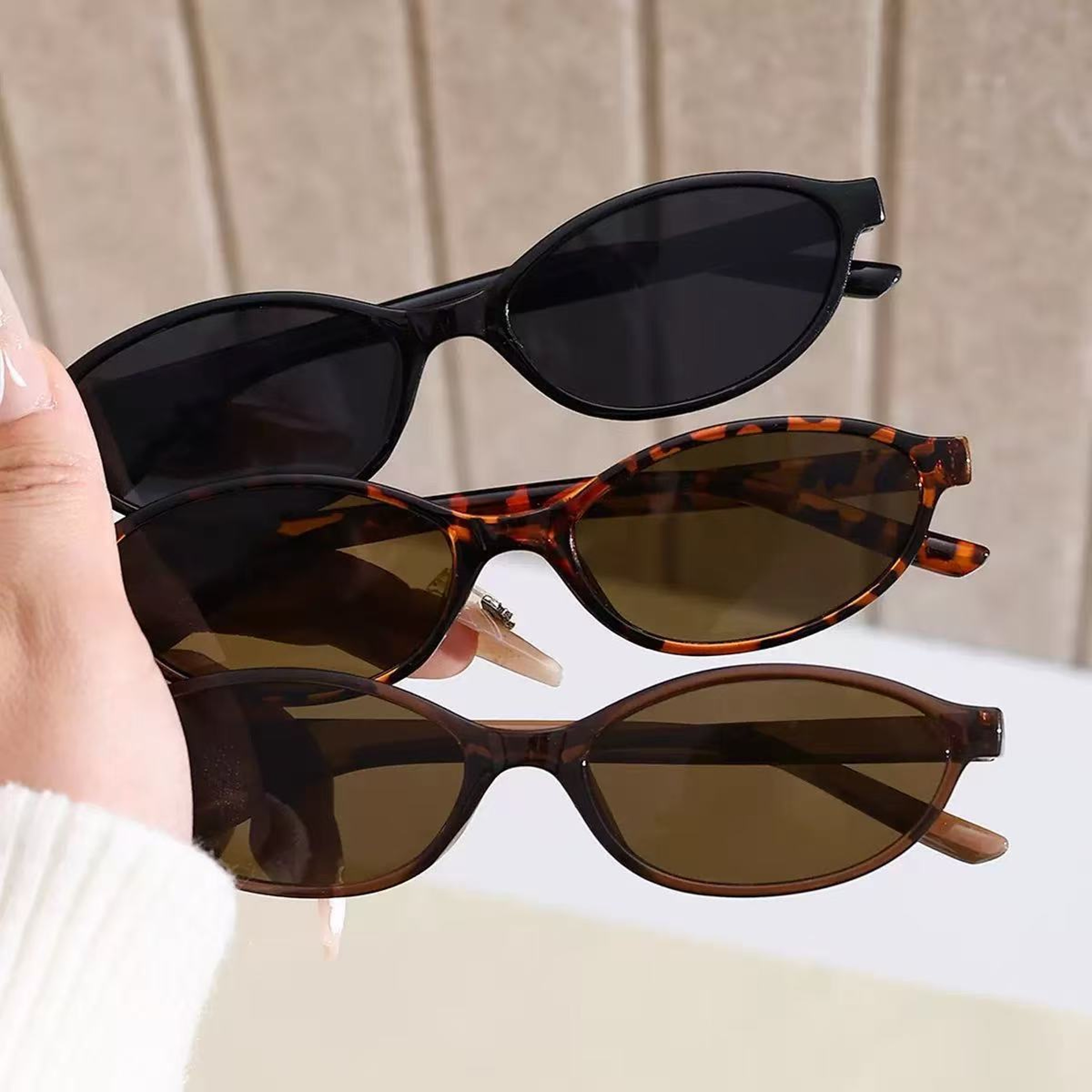 Retro Oval Sunglasses Set for Women Cat Eye UV Vintage Shades – view 6