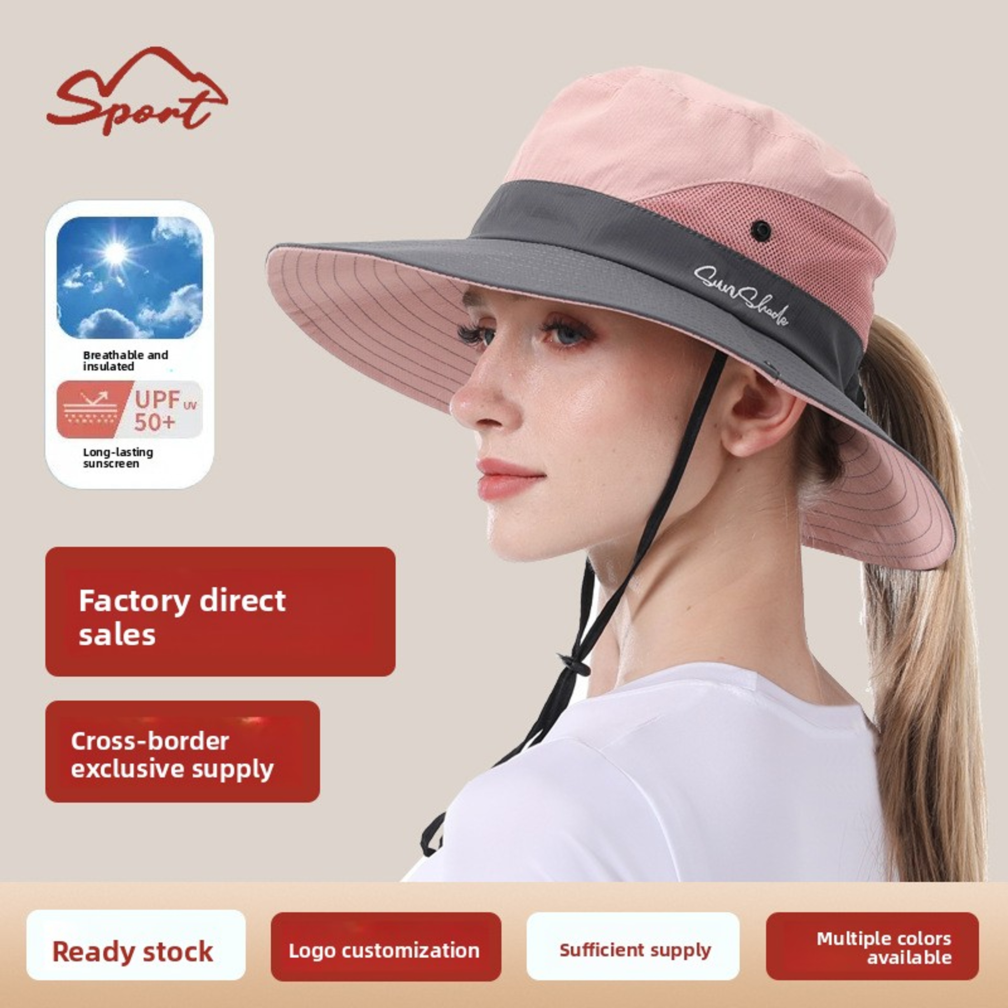 Wide Brim Sun Hat With Neck Flap Breathable Adjustable Fishing  Beach Cap 2