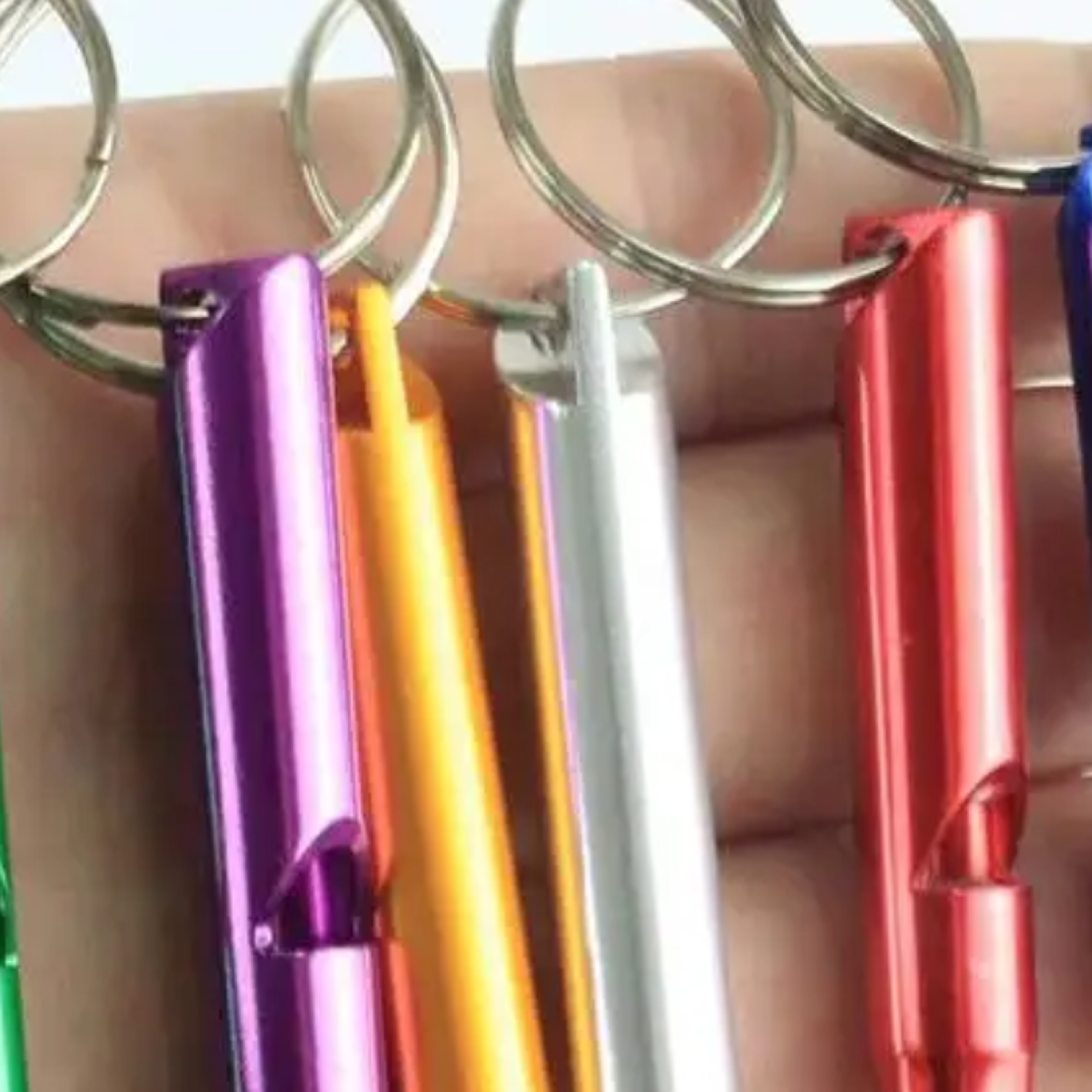 Compact Emergency Survival Whistle Aluminum Safety Whistle Keychain For Camping Hiking  Everyday Ca 0