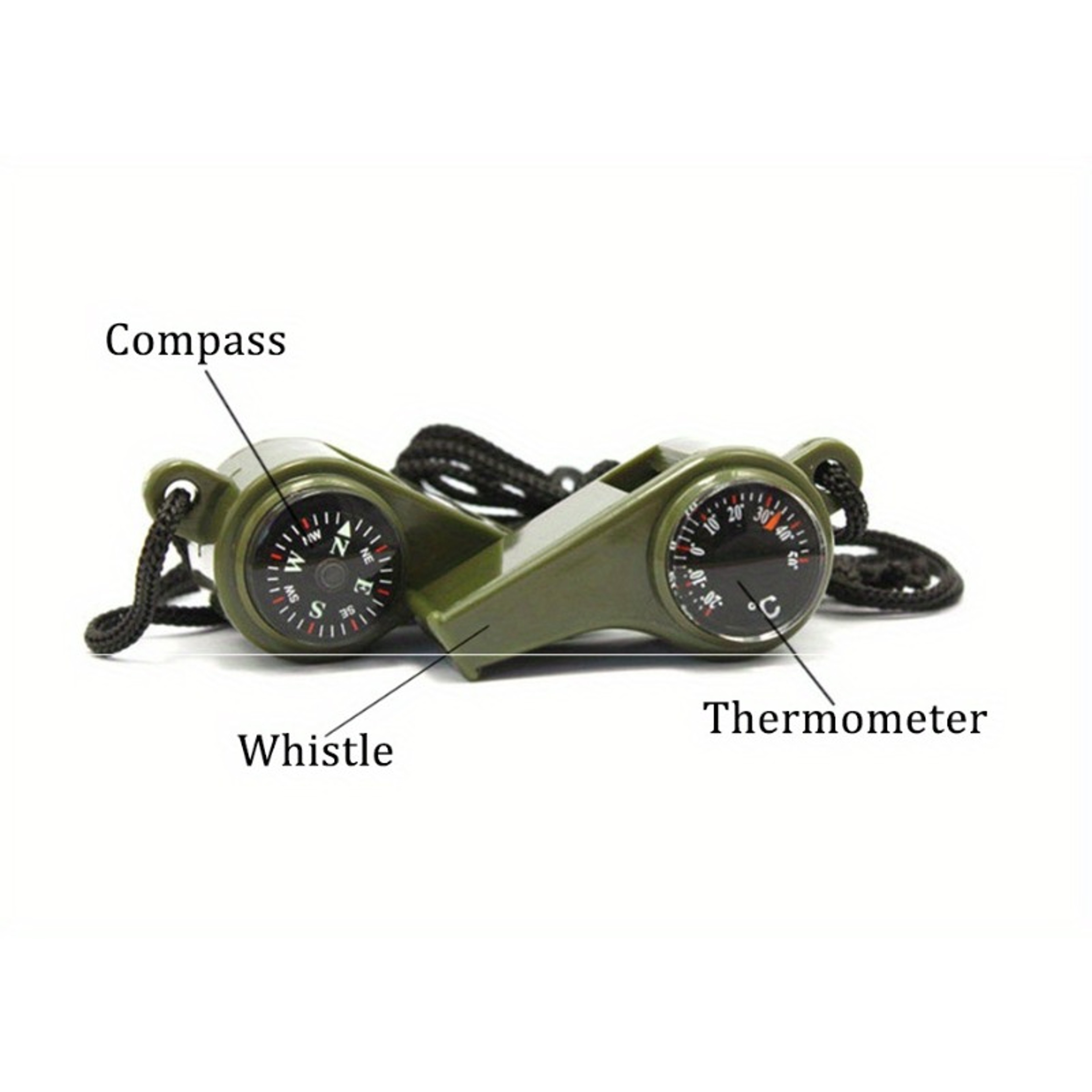 Survival Whistle with Camping Compass, Thermometer & Lanyard for Outdoor Adventures – view 6
