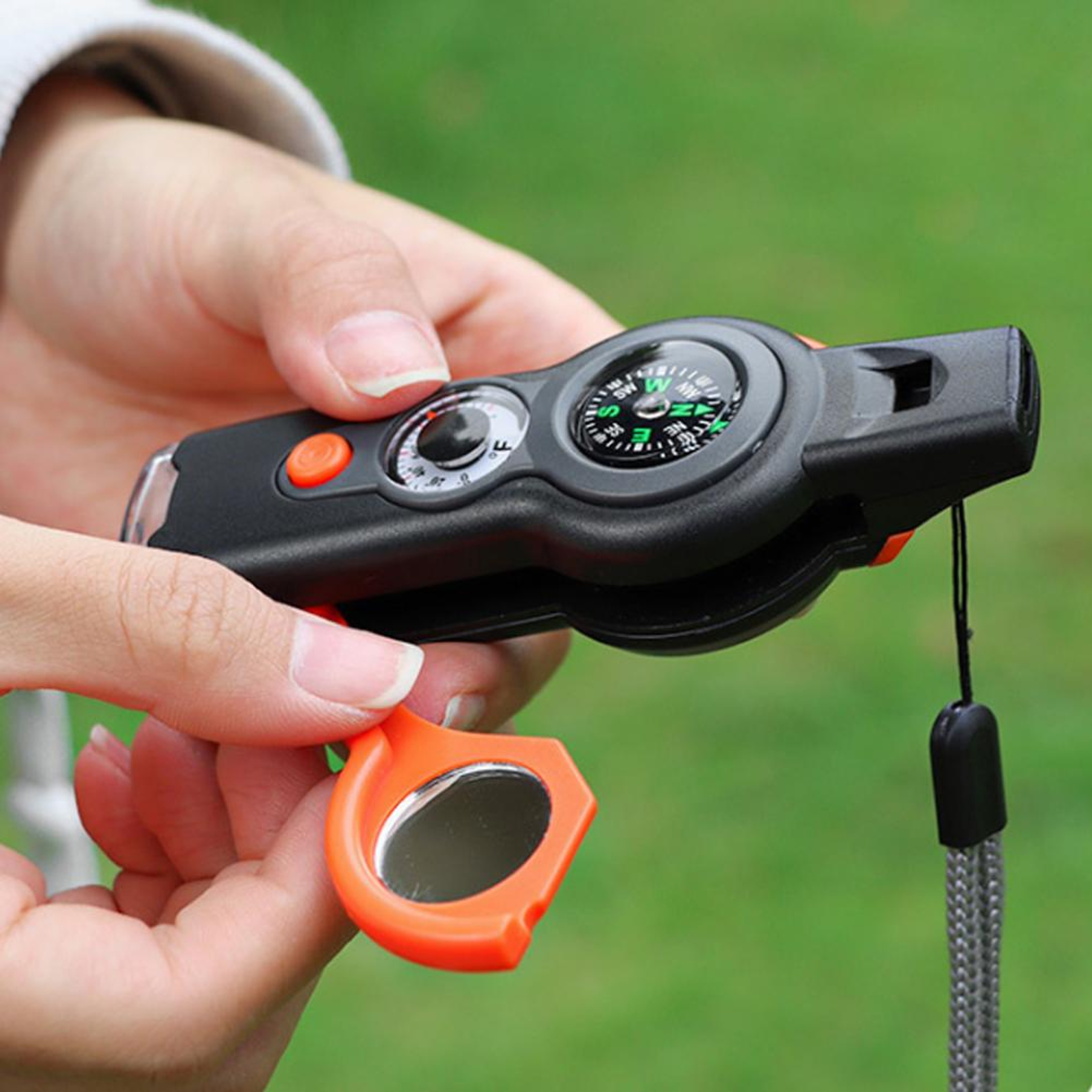 Survival Whistle with Compass, LED Light & Thermometer for Camping and Hiking – view 5