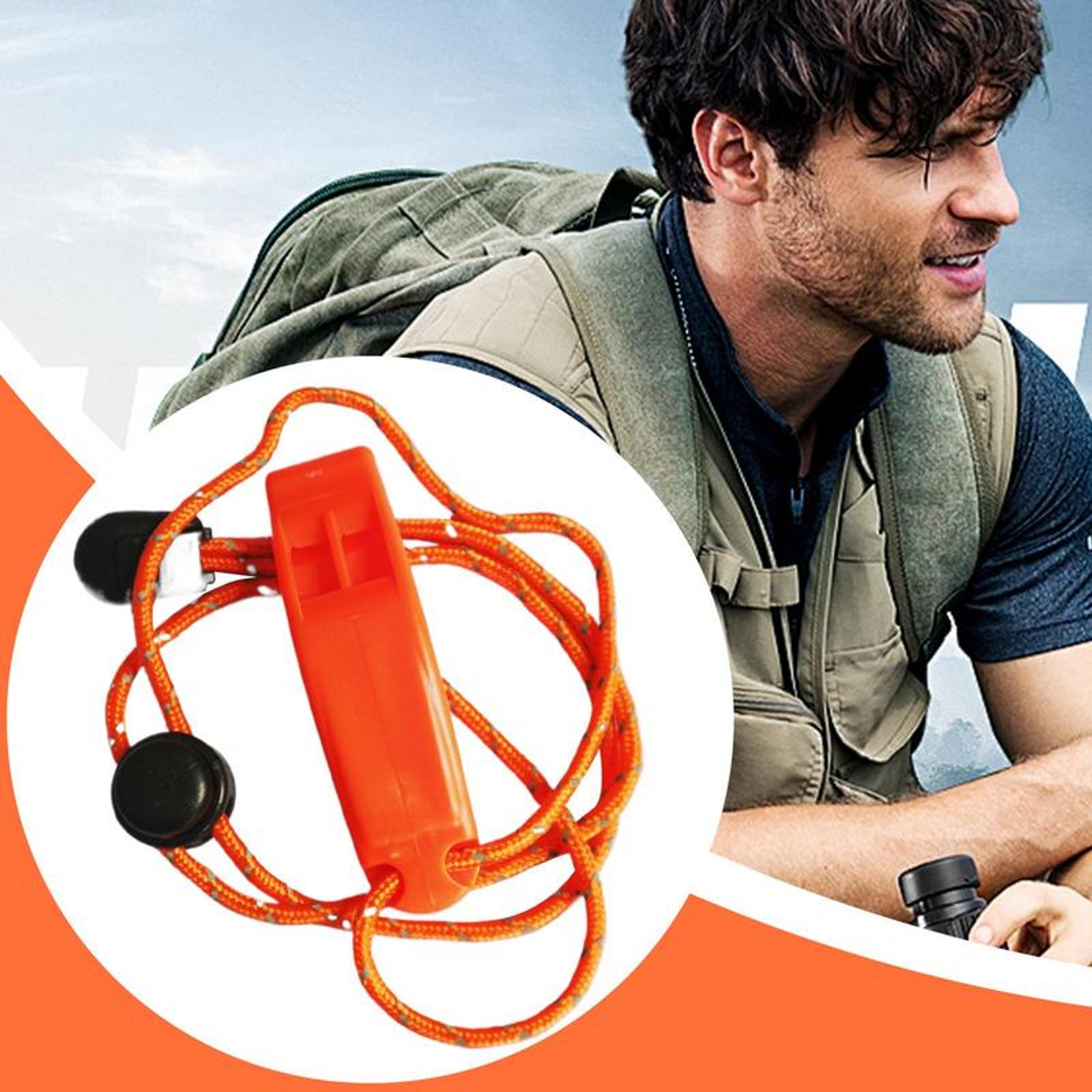 High Decibel Survival Whistle with Lanyard Waterproof ABS Emergency Whistle for Sports & Outdoor Safety – view 4