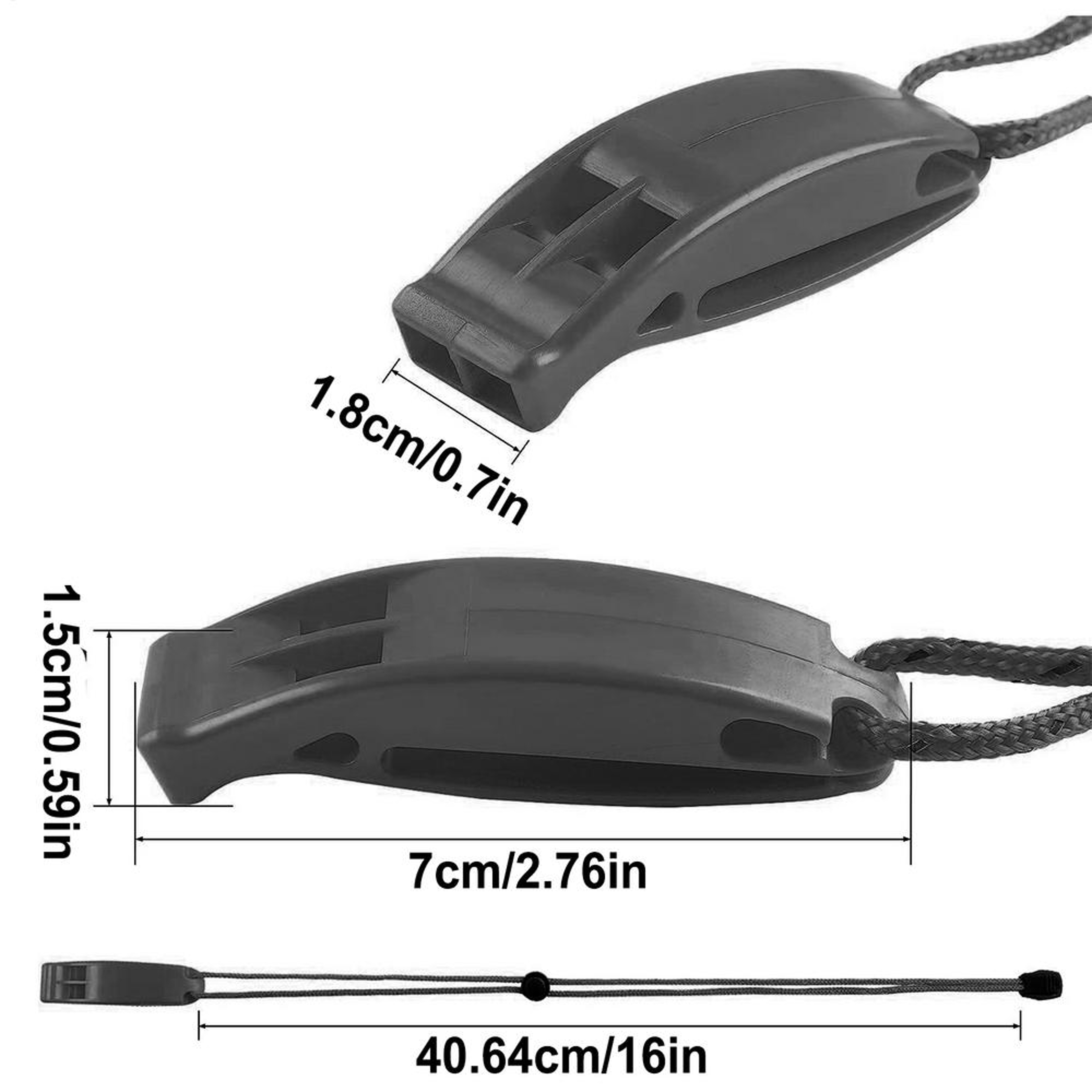 High Decibel Survival Whistle with Lanyard Waterproof ABS Emergency Whistle for Sports & Outdoor Safety – view 9