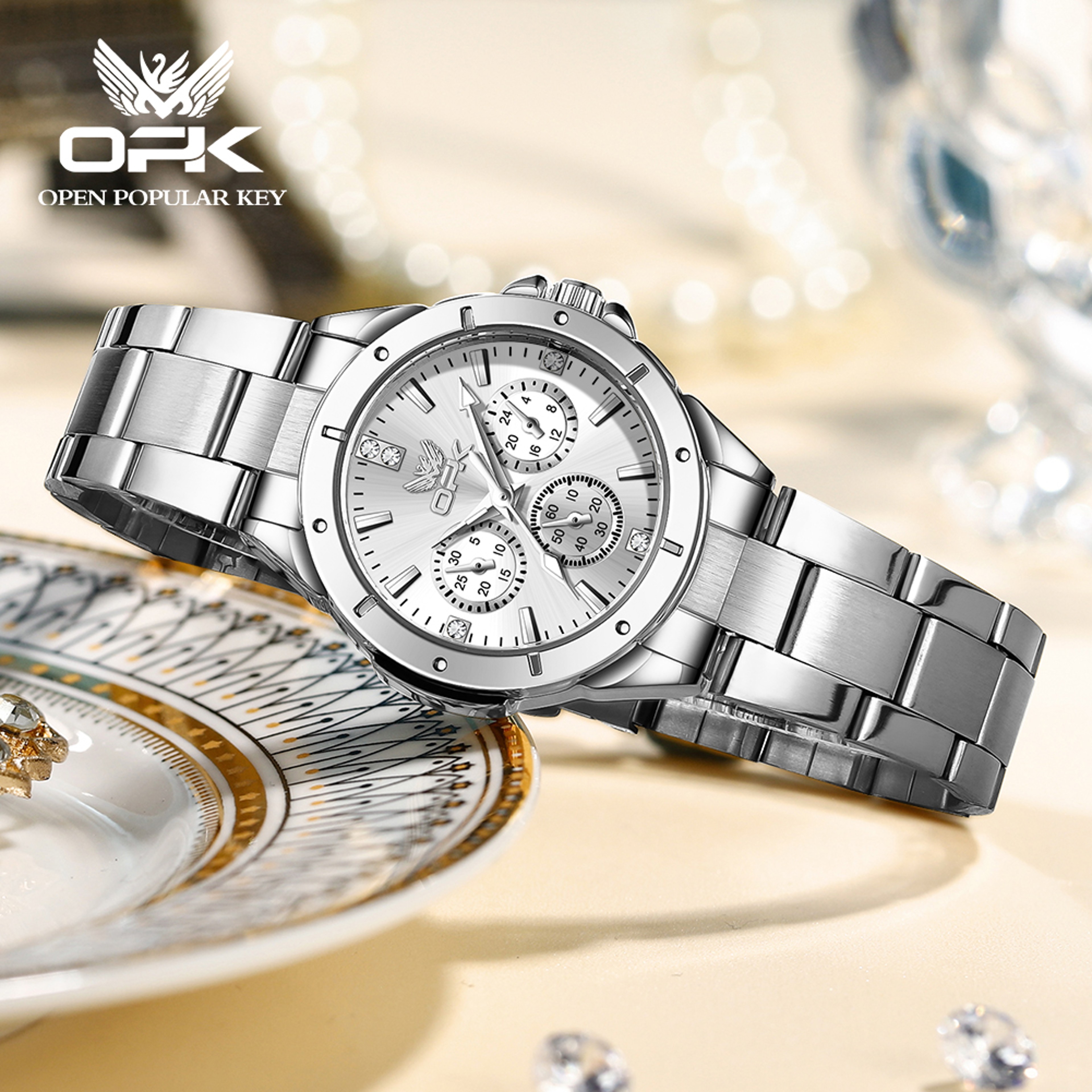 Womens Quartz Watch Waterproof Stainless Steel Luminous Fashion Wristwatch 3