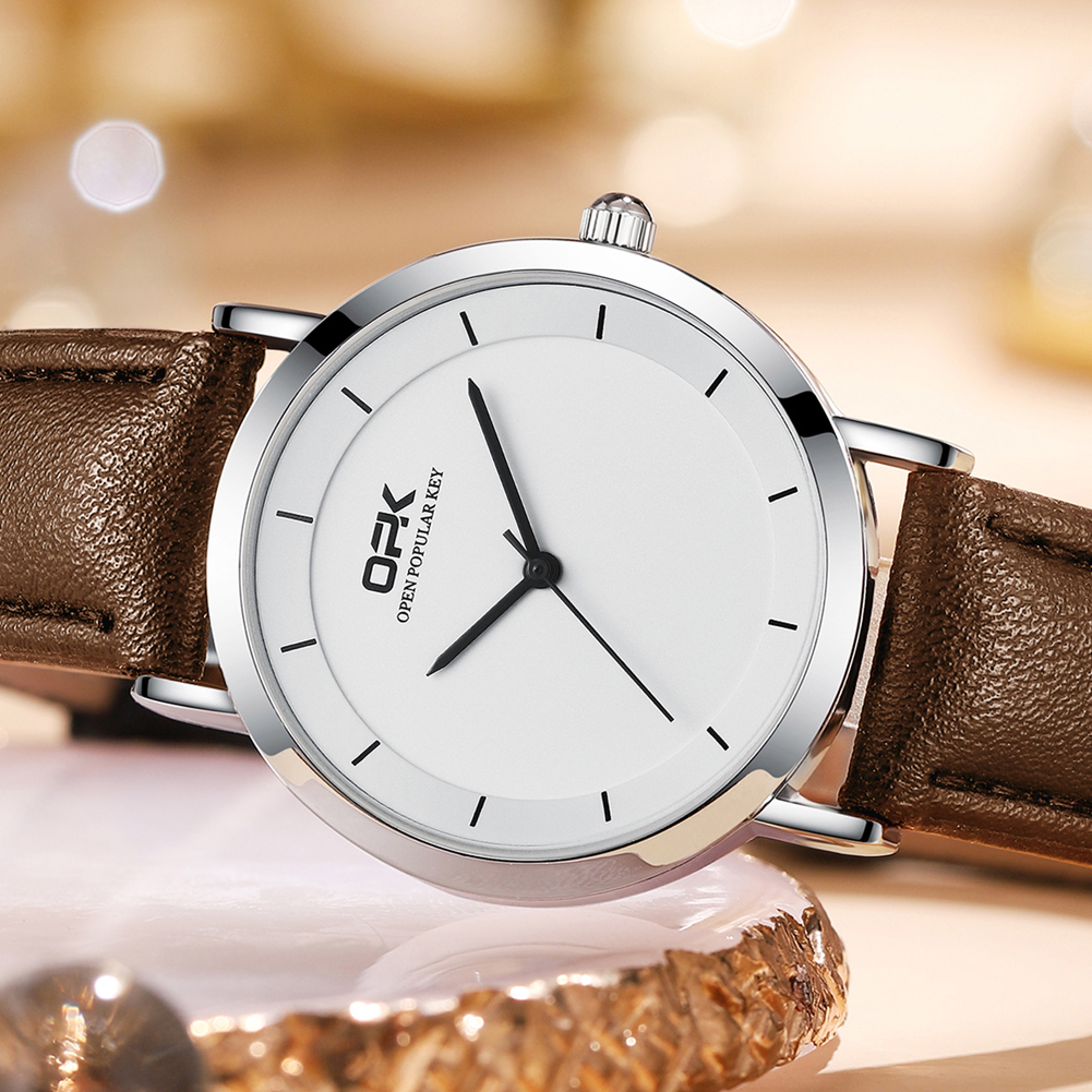 Women's Quartz Watch Waterproof Minimalist Analog Dress Watch with Leather Strap – view 5