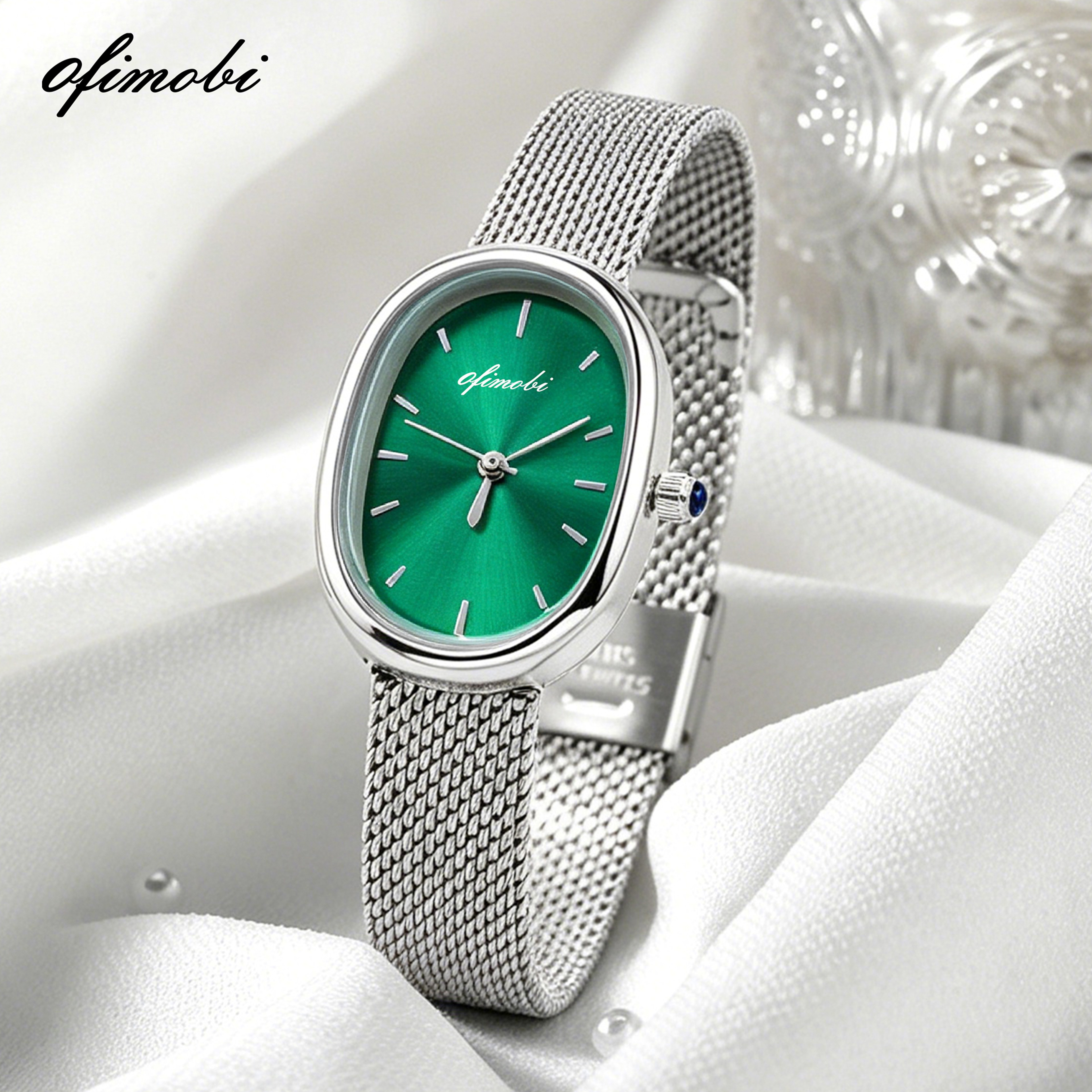 Elegant Womens Quartz Watch With Oval Dial Milanese Mesh Strap  Waterproof Design 5