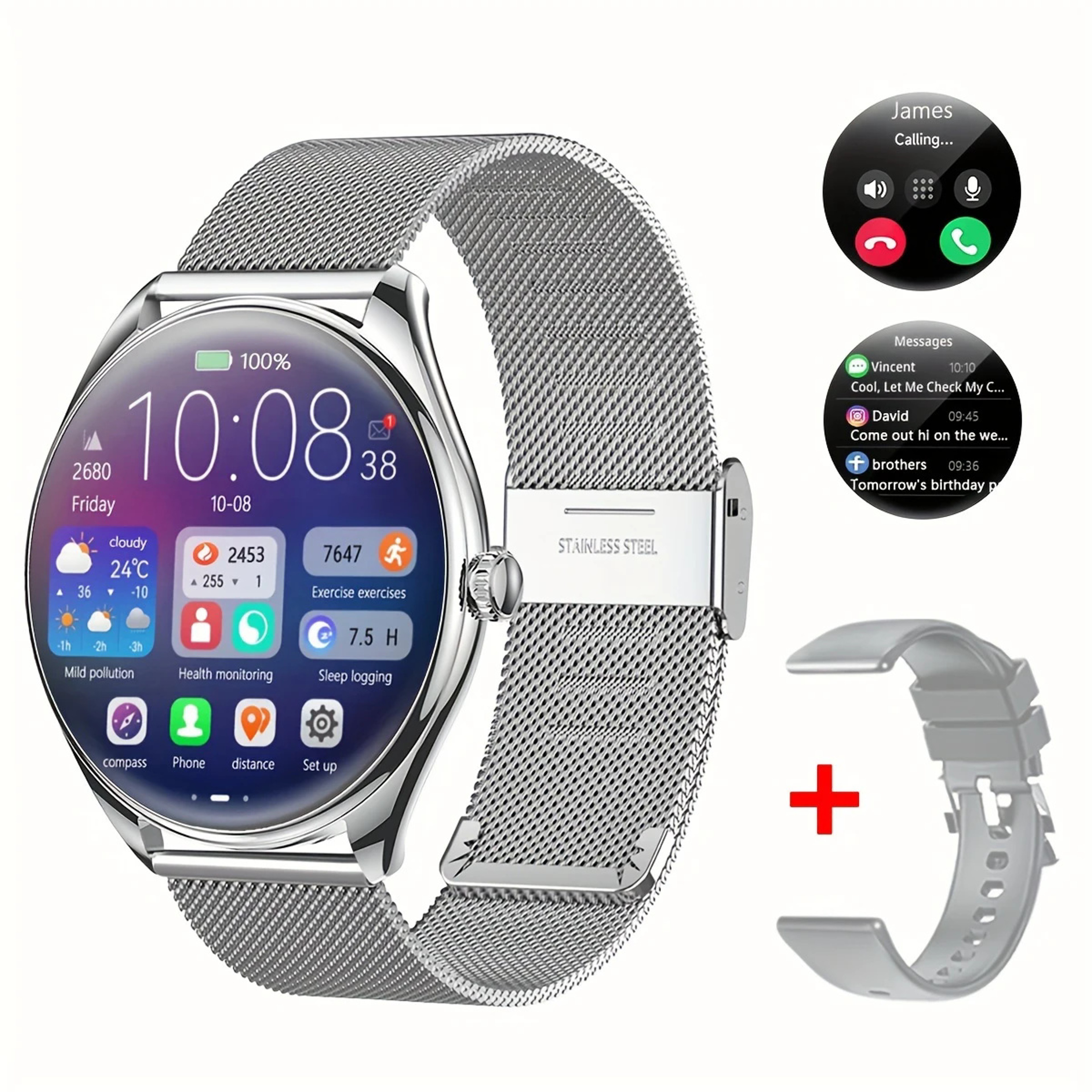 Ultra Thin AMOLED Smartwatch with Bluetooth Calling & Heart Rate Monitor for Android & iOS – view 12