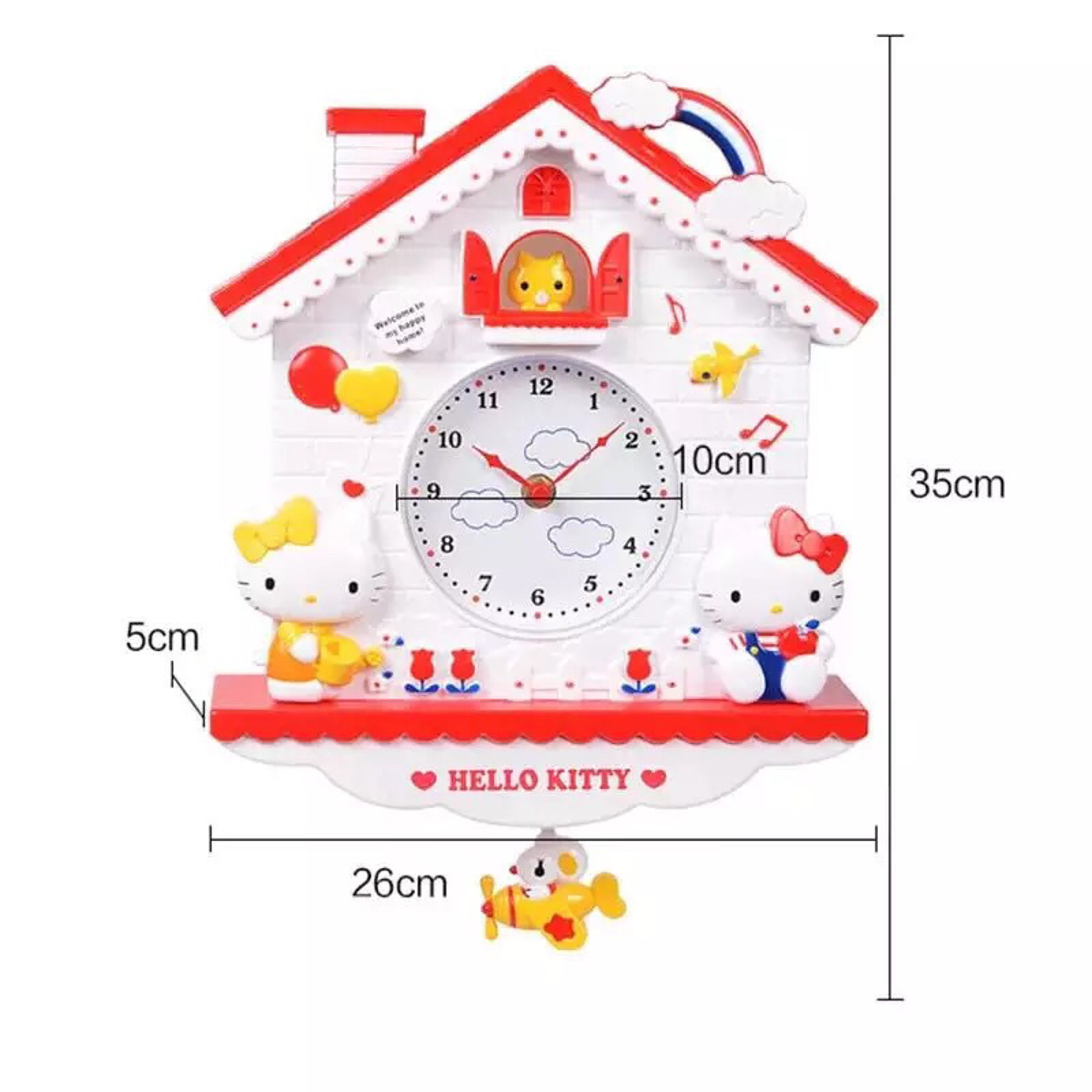Sanrio Wall Clock Cute My Melody & Pompompurin Anime Room Decor for Girls Bedroom – view 6
