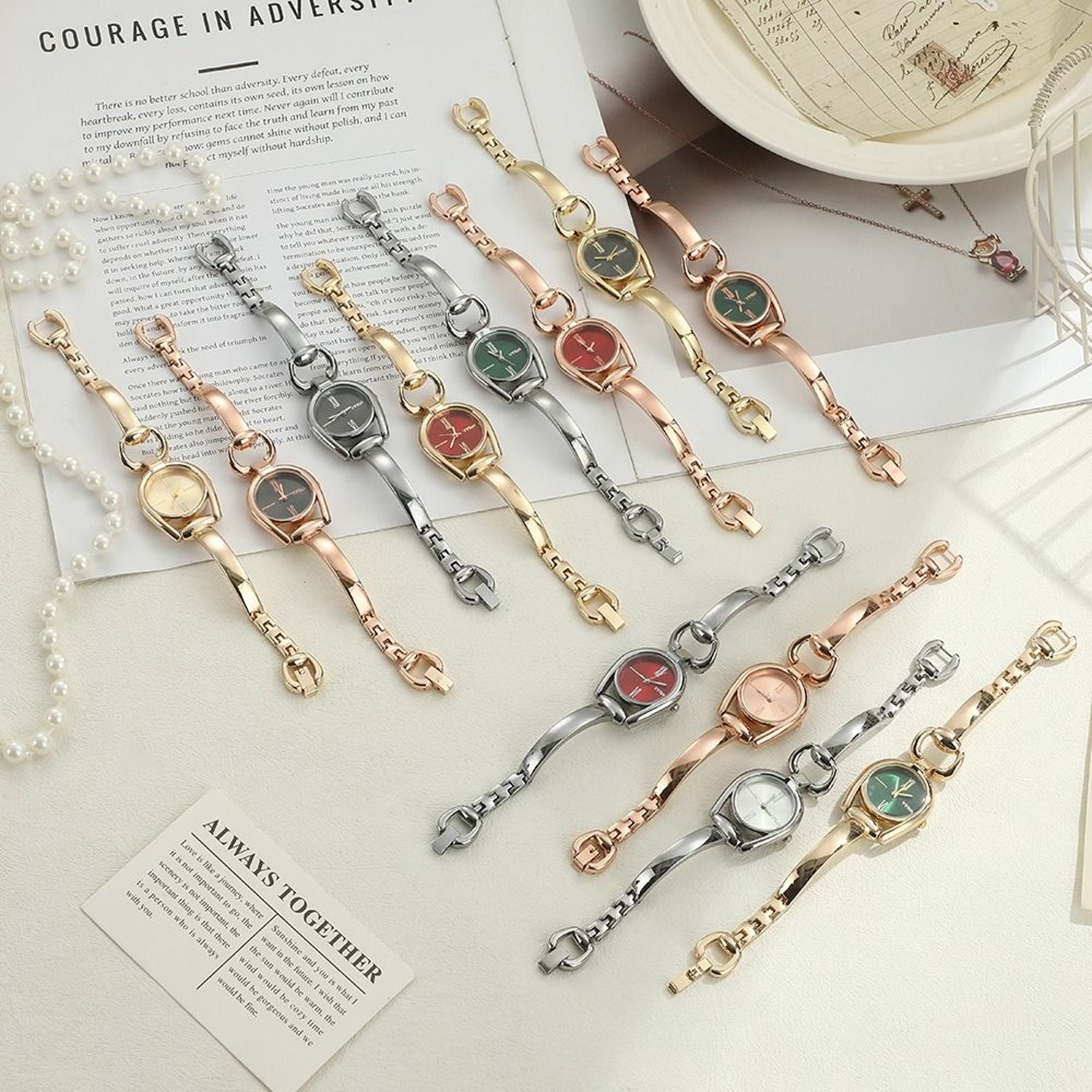 Luxury Women's Bracelet Watch with Round Dial Elegant Ladies Quartz Watch Metal Dress Wristwatch – view 3