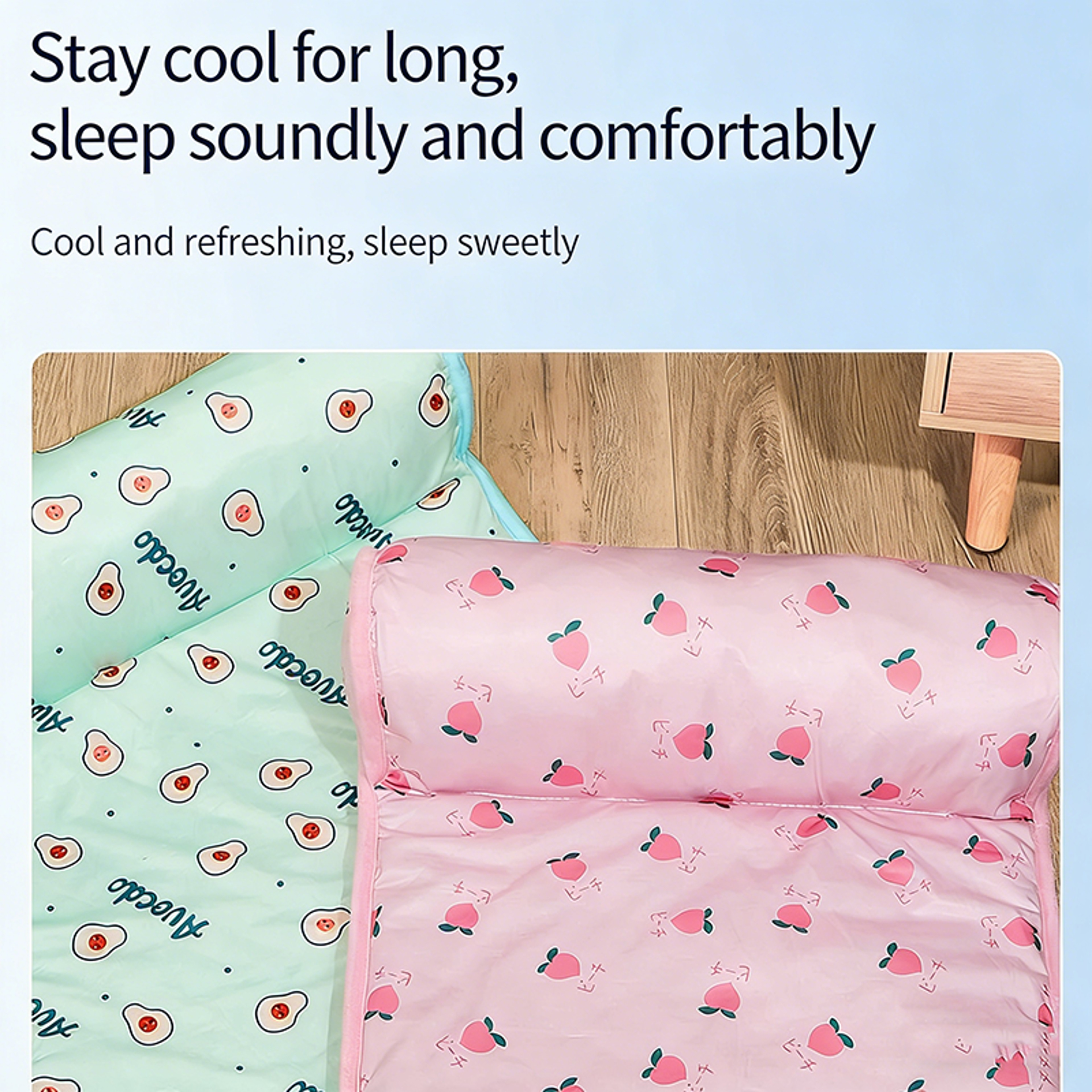 Ice Silk Pet Cooling Mat for Dogs & Cats Breathable Washable Non Slip Summer Pet Bed with Pillow – view 3