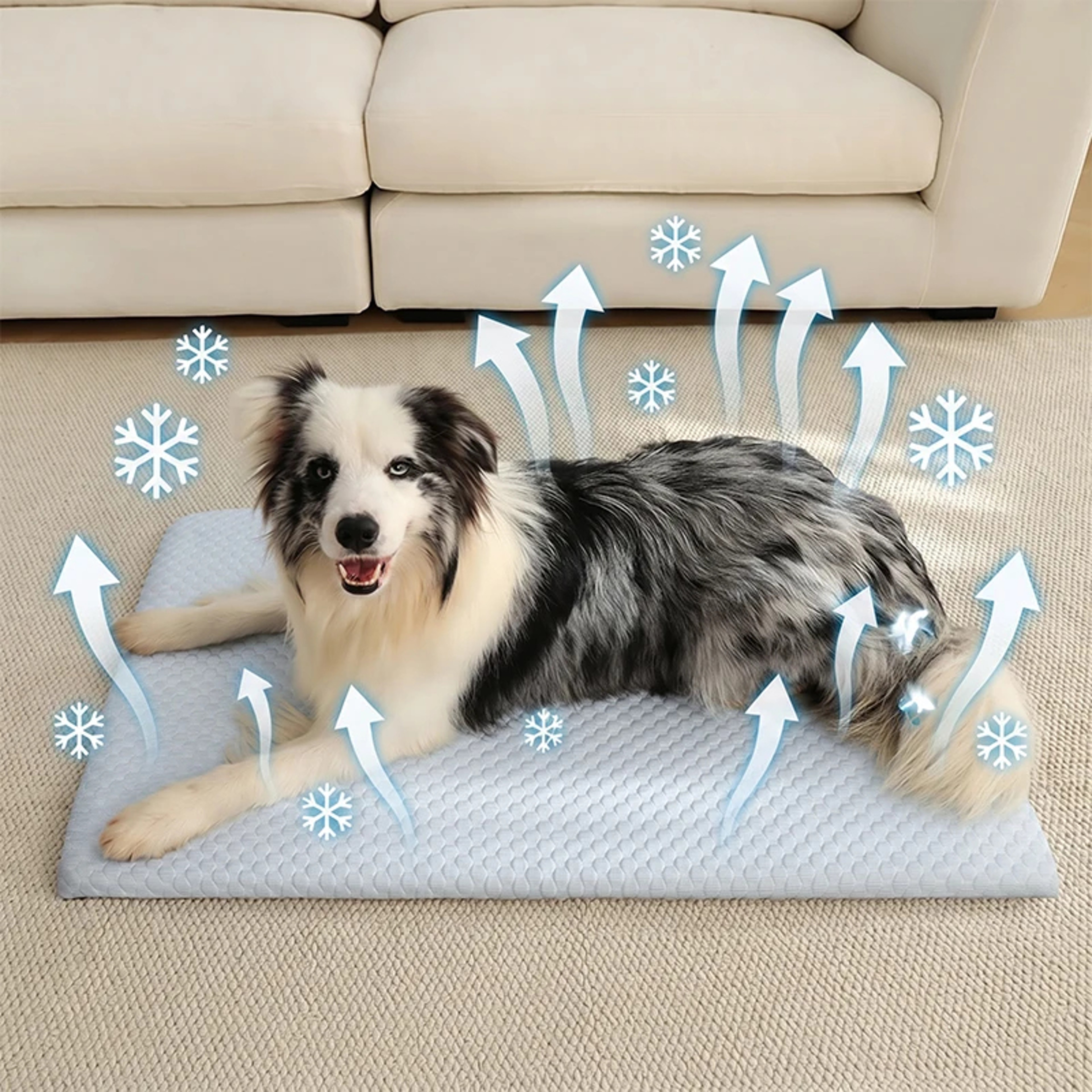Ice Silk Dog Cooling Mat Breathable Washable Pet Cooling Pad Non-Slip Bed for Medium & Large Dogs & Cats – view 1