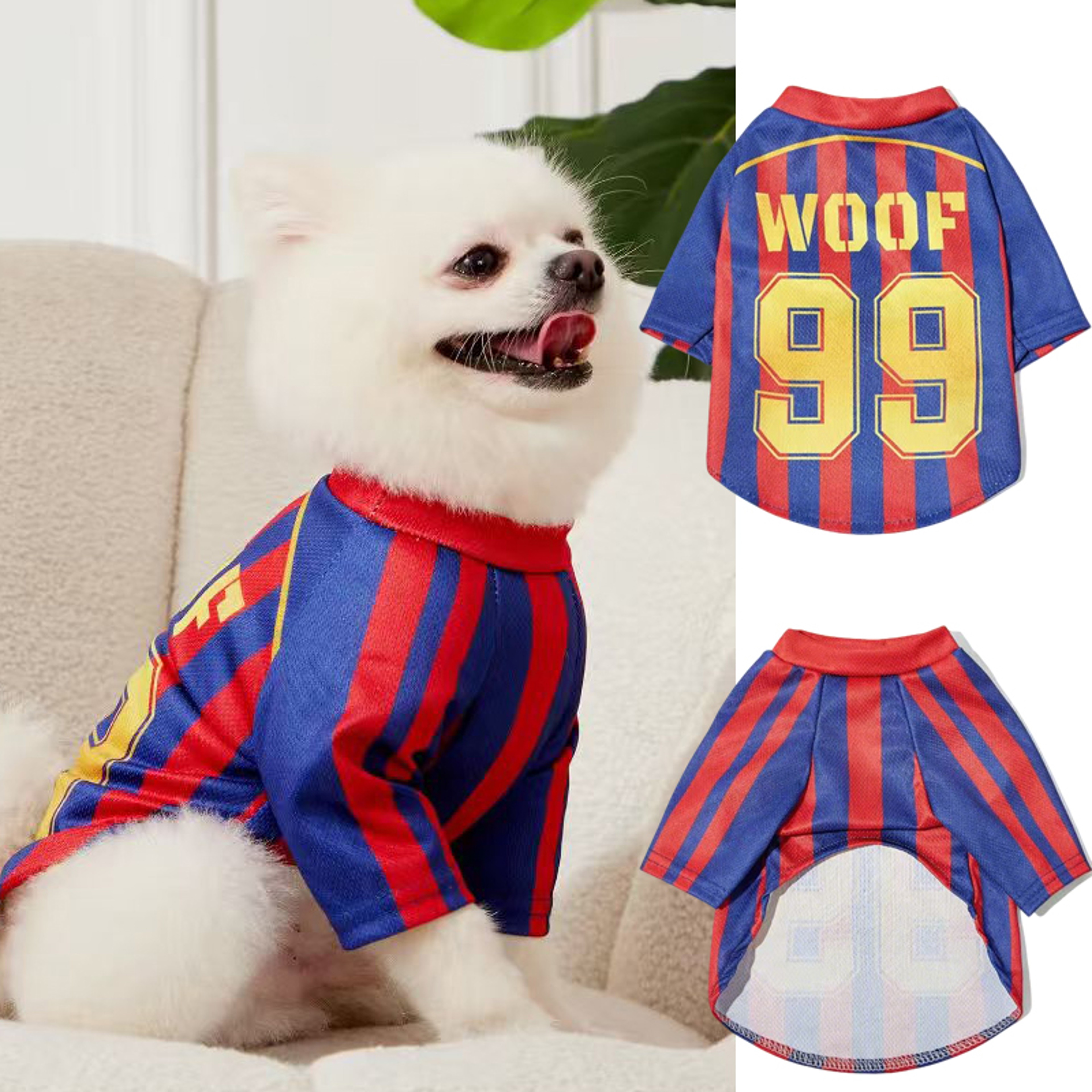 Woof Dog Jersey Breathable Mesh Summer Sports Shirt for Dogs & Cats – view 1