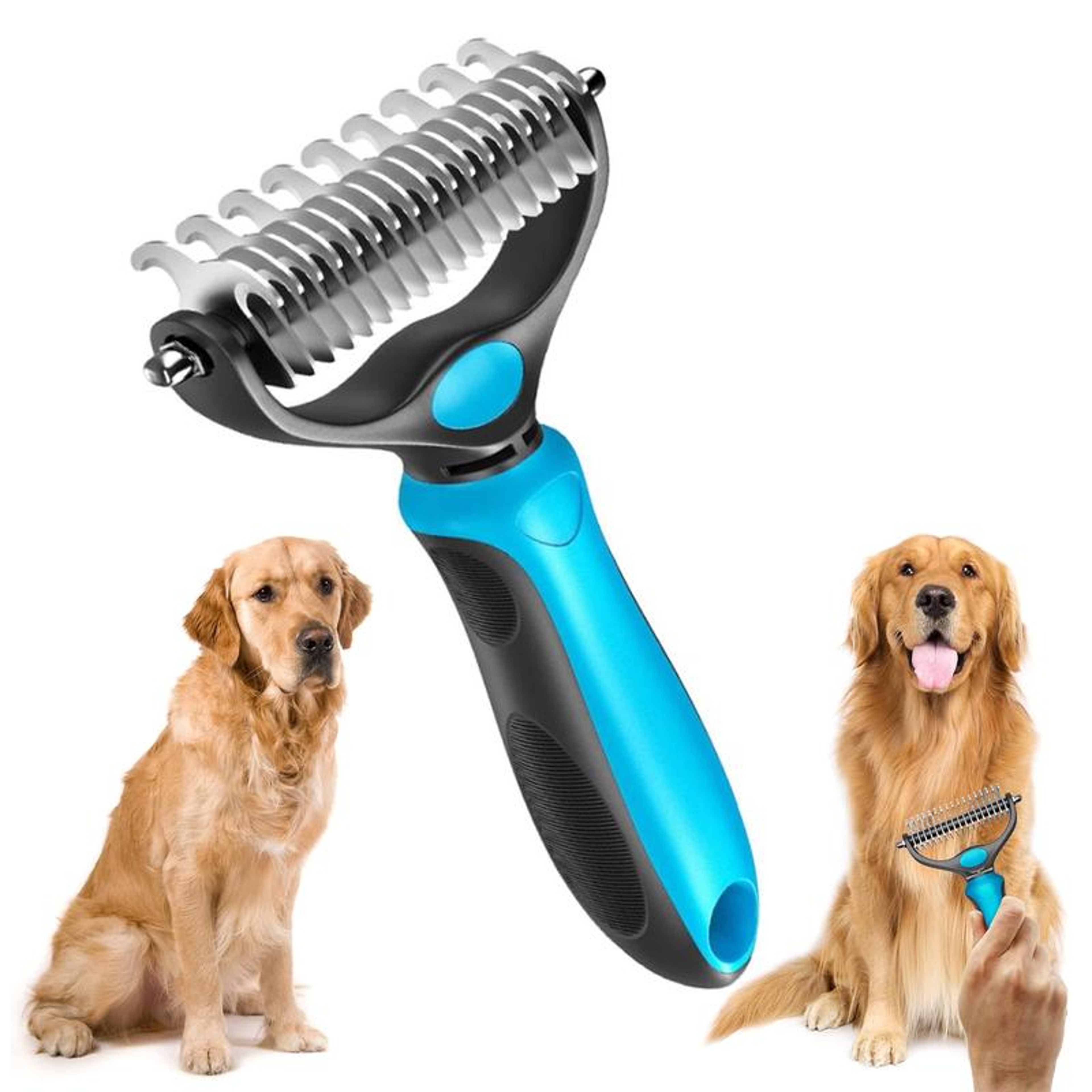 Pet Brush & Dog Grooming Brush with Stainless Steel Comb for Dogs & Cats – view 1