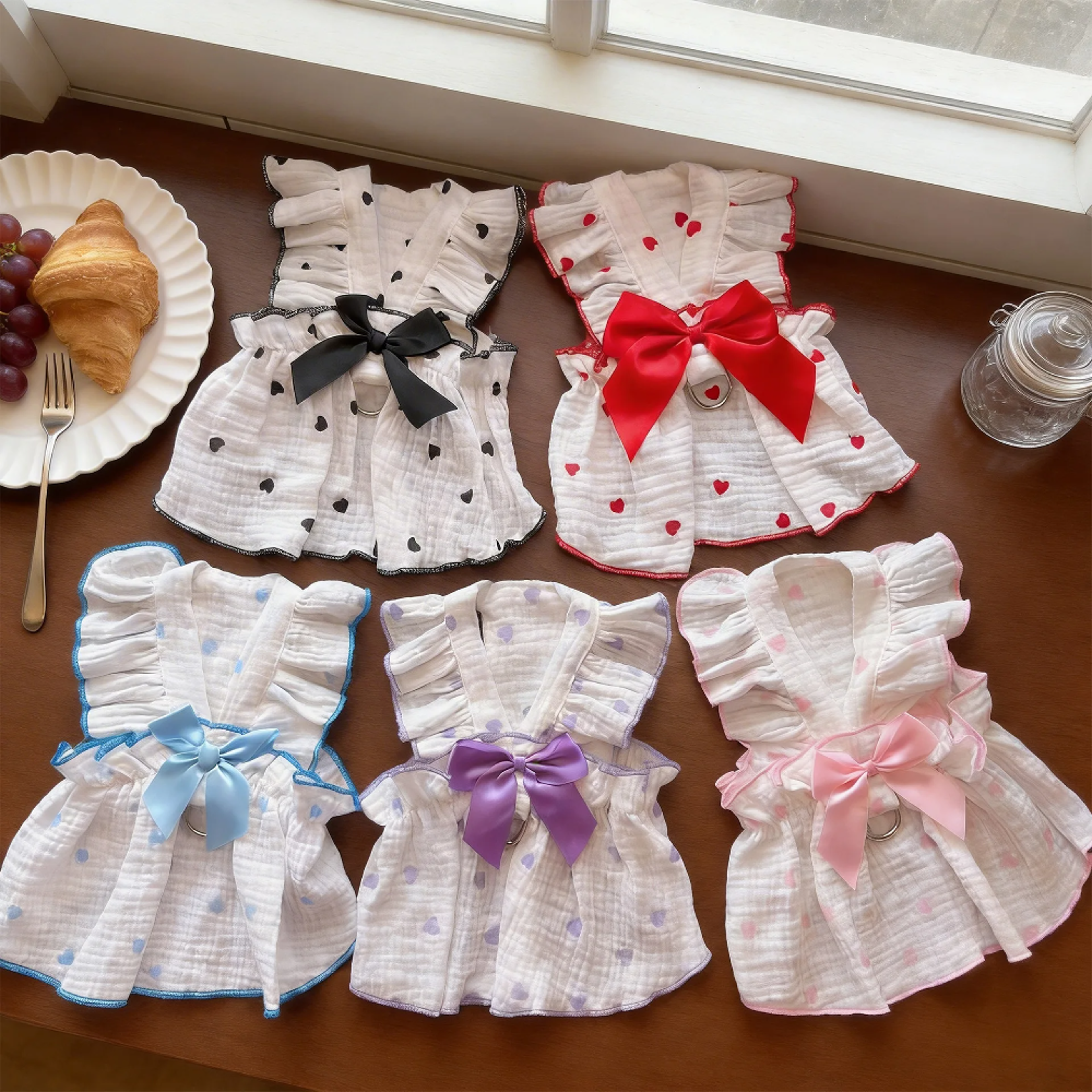 Breathable Cat Summer Dress with Leash D Ring Anti Shedding Pet Princess Dress for Cats & Small Dogs – view 3