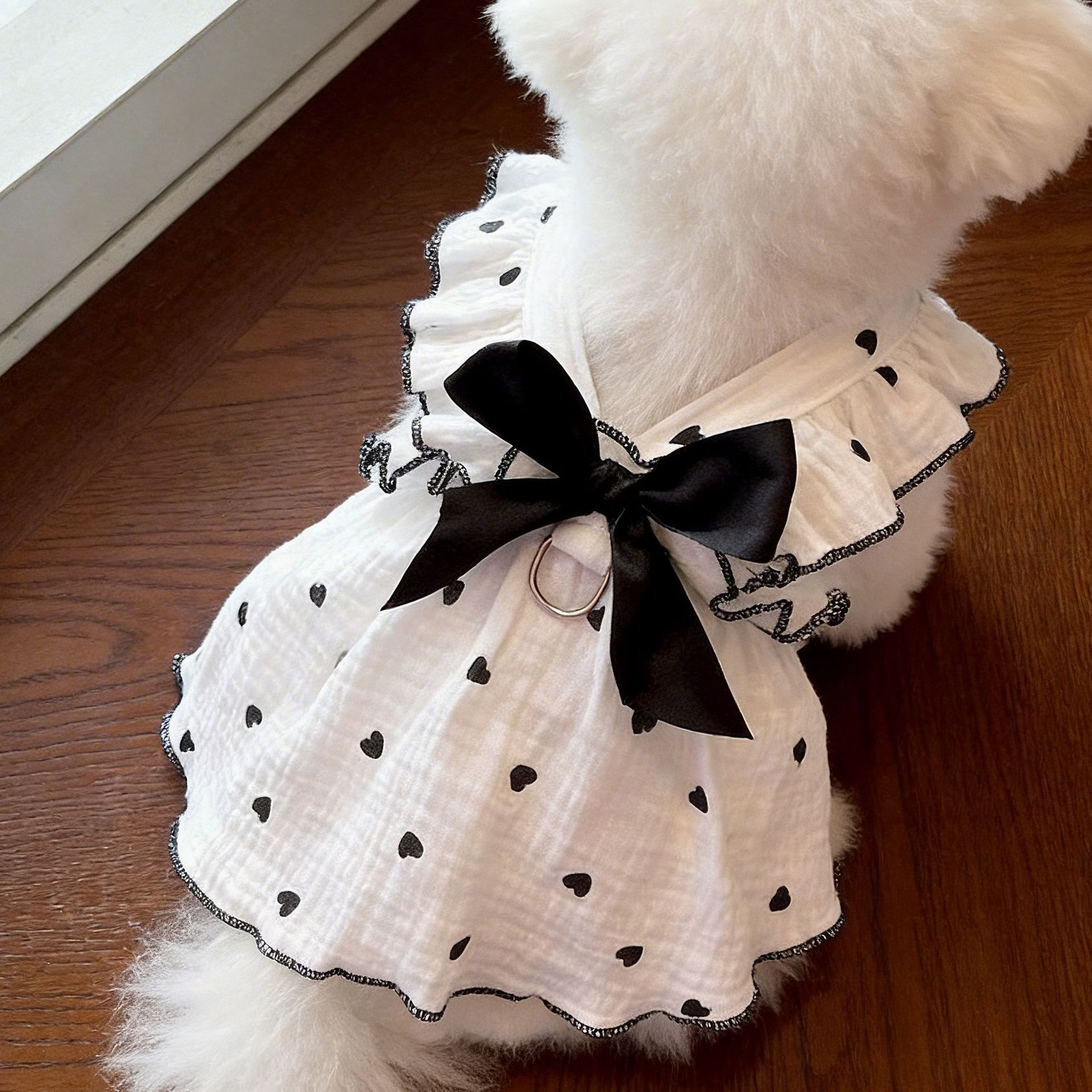 Breathable Cat Summer Dress with Leash D Ring Anti Shedding Pet Princess Dress for Cats & Small Dogs – view 10