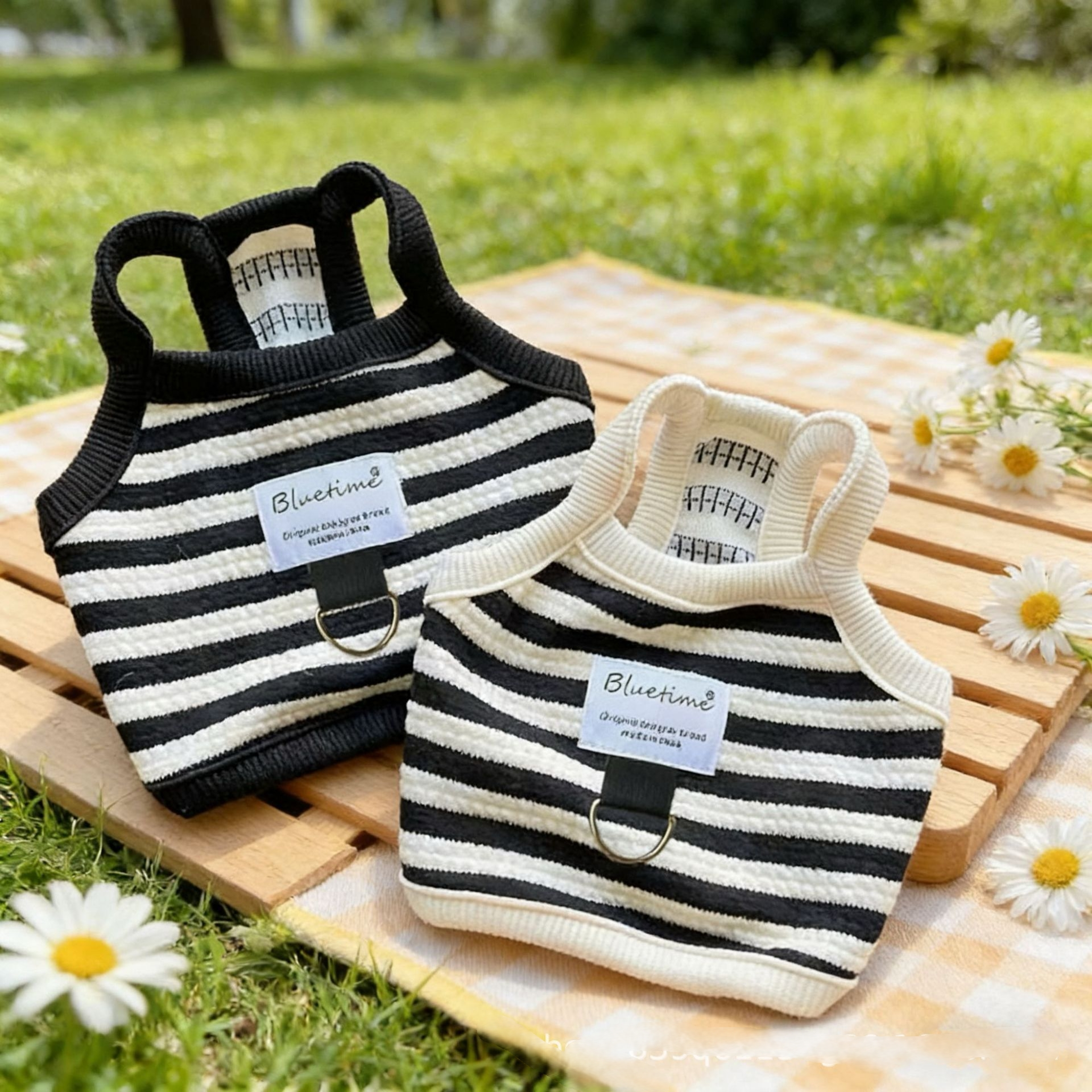 Striped Cotton Dog Vest Breathable Small Dog Shirt for Puppies & Chihuahuas – view 1