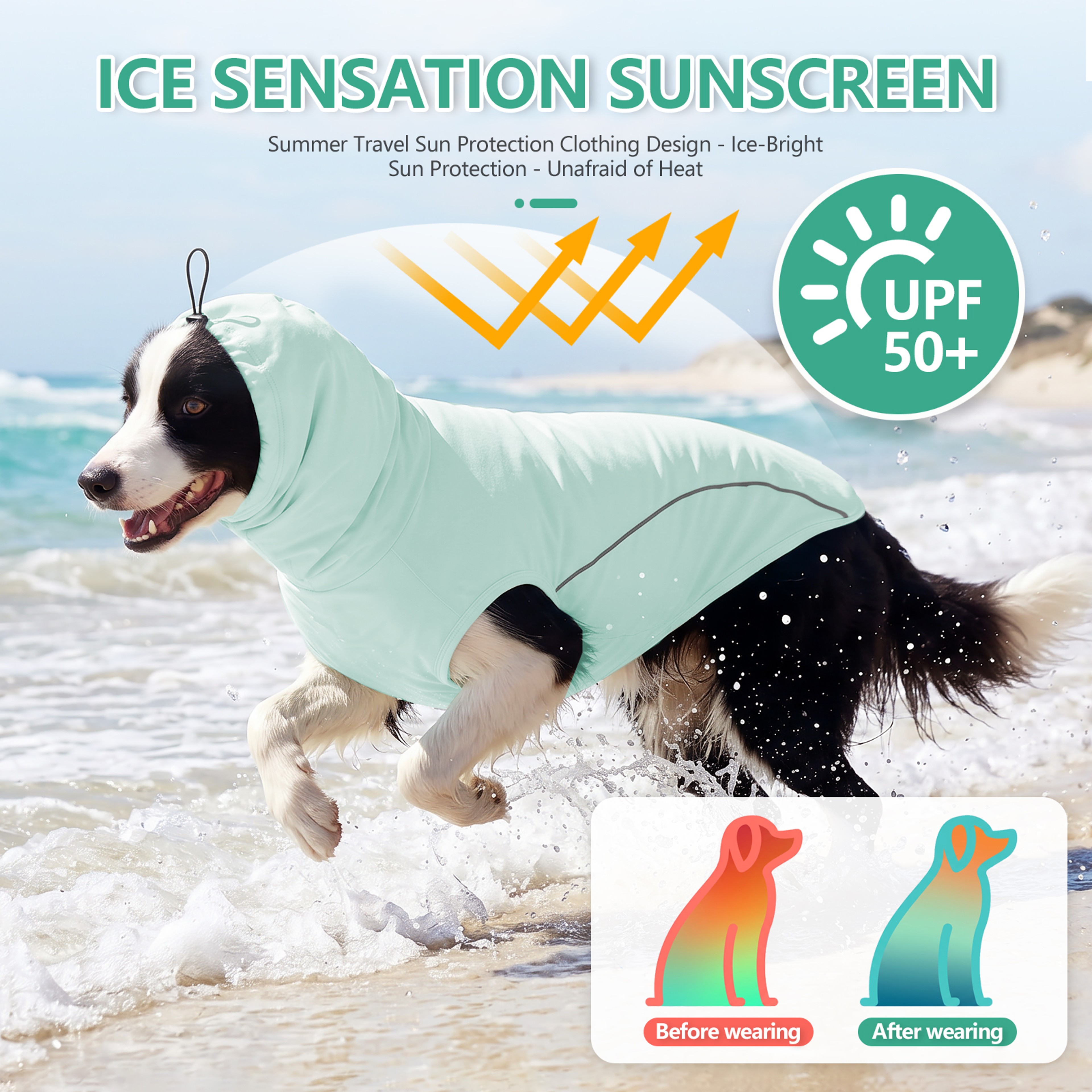 Dog Cooling Shirt with UV Protection Breathable Summer Pet Clothing for Dogs & Cats – view 3