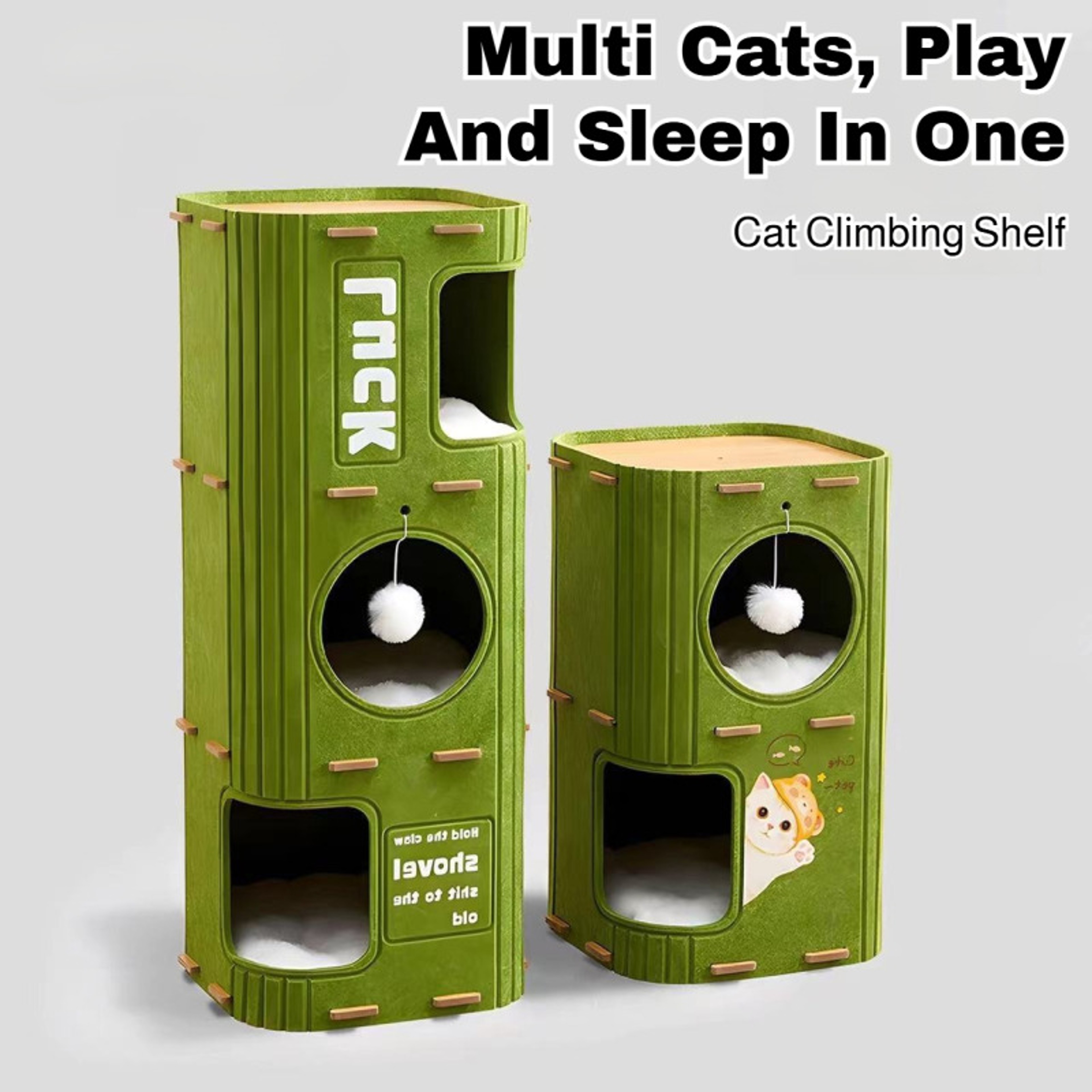 Multi Level Cat Tree with Cat Condo & Cat Scratching Post for Indoor Cats – view 3