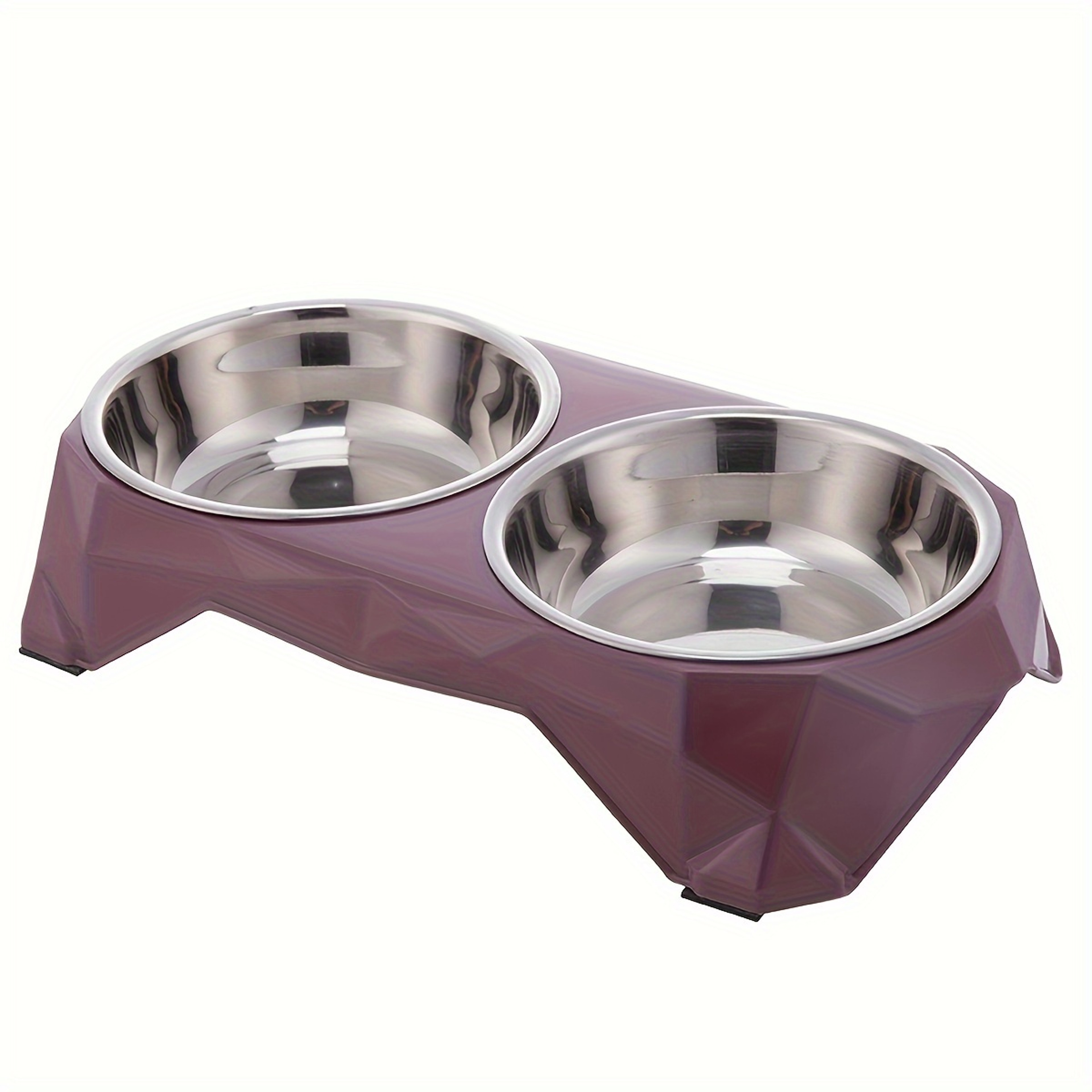Large Stainless Steel Pet Bowl Double Feeding Station with Non Slip Base for Dogs & Cats – view 7
