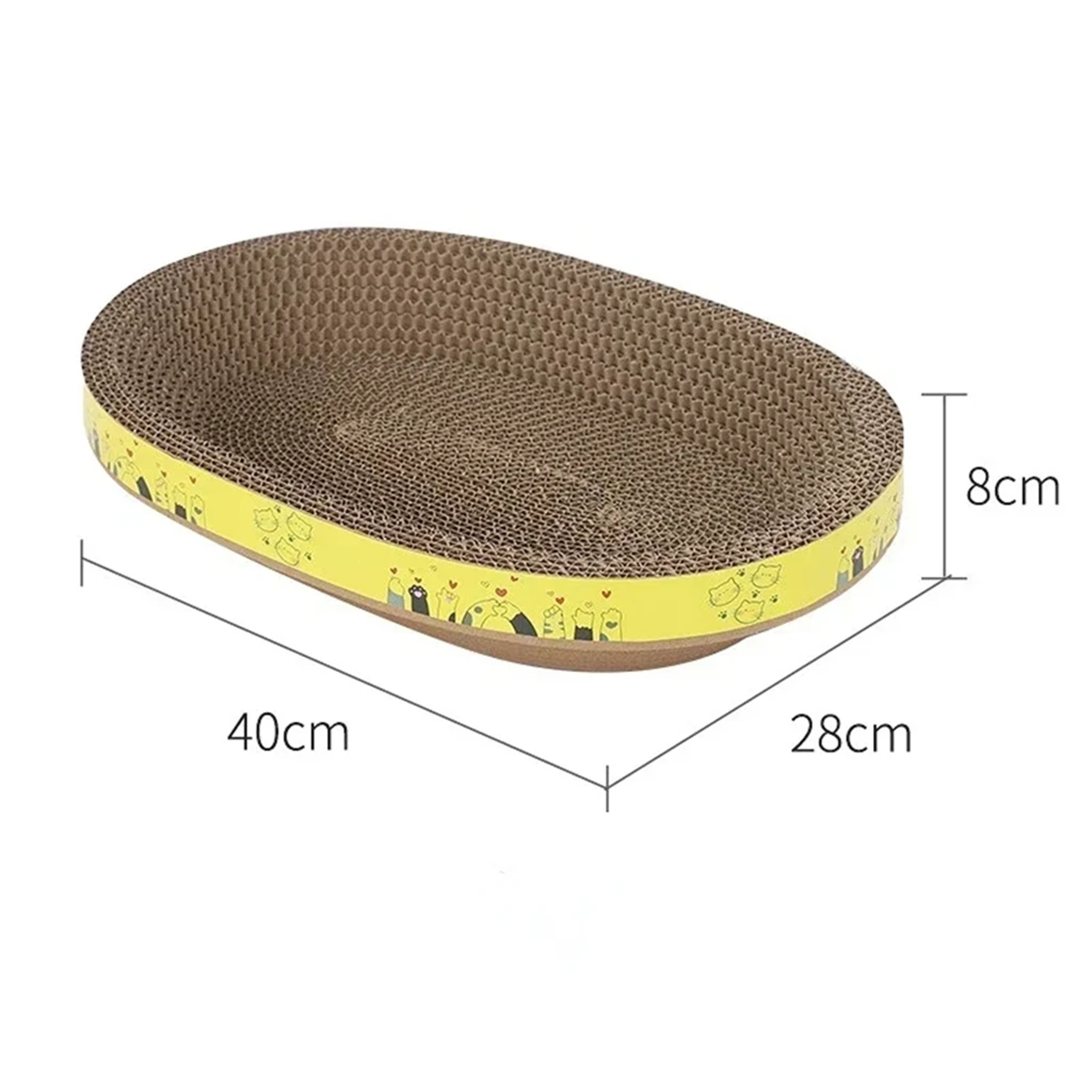 Oval Cat Scratching Board Corrugated Cat Scratcher Bed With Catnip For Furniture Protection 6