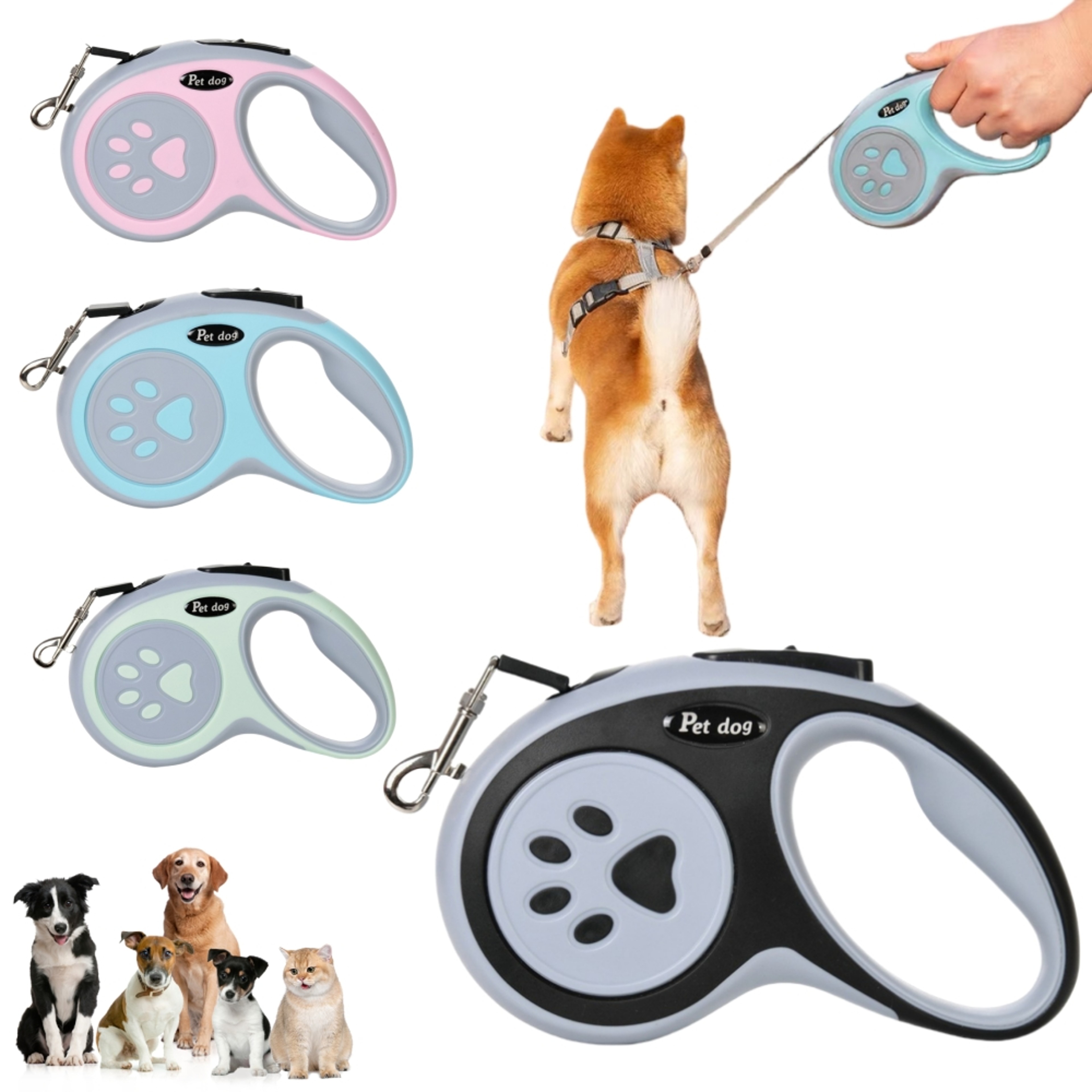 Retractable Dog Leash Strong Nylon Automatic Dog Walking Leash for Small & Medium Dogs – view 1