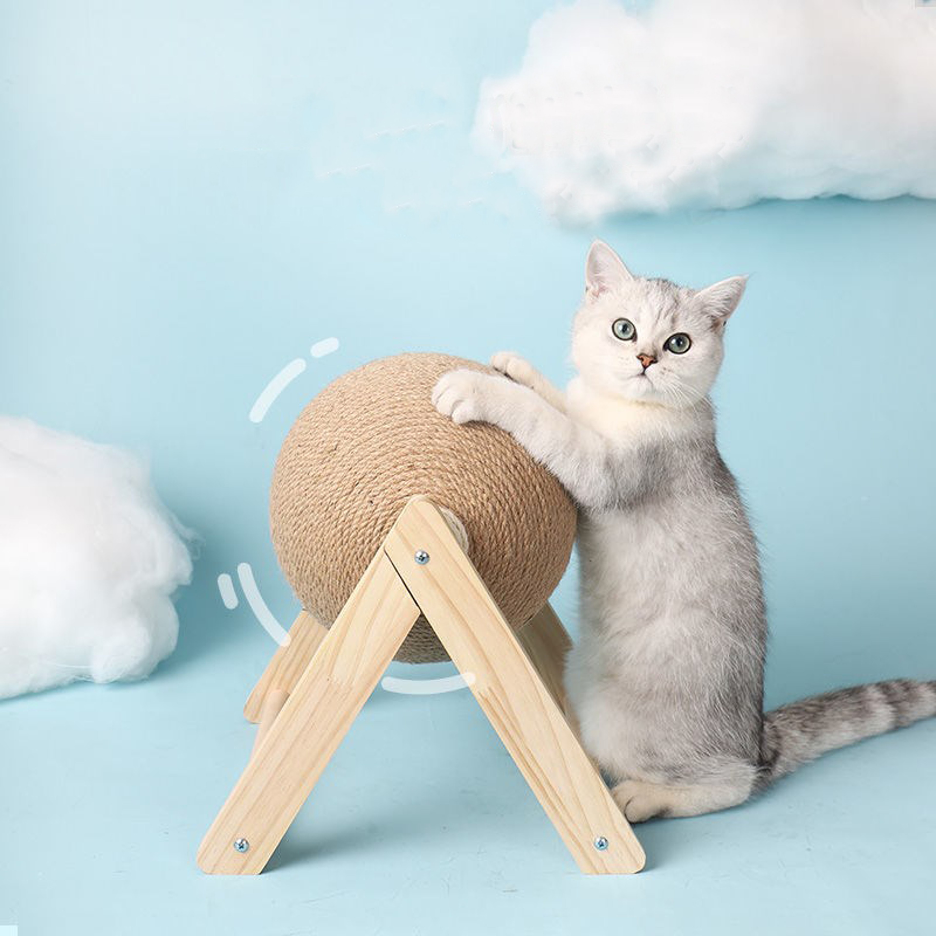 Interactive Cat Scratching Ball with Sisal Cat Scratcher Board for Indoor Cats & Kittens – view 7