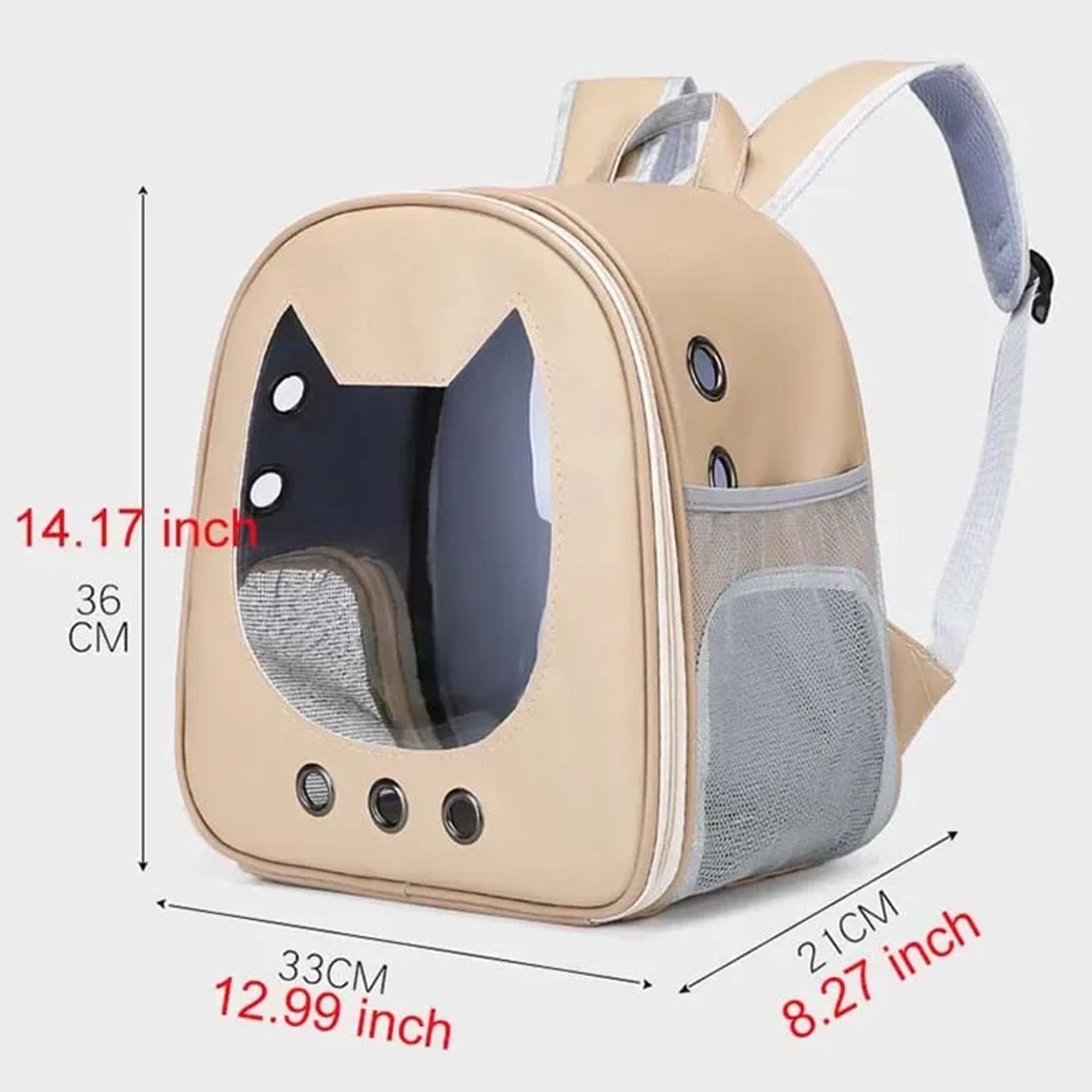 Transparent Pet Carrier Backpack for Cats & Small Dogs, Foldable Cat Backpack Carrier with Breathable Travel Design – view 5