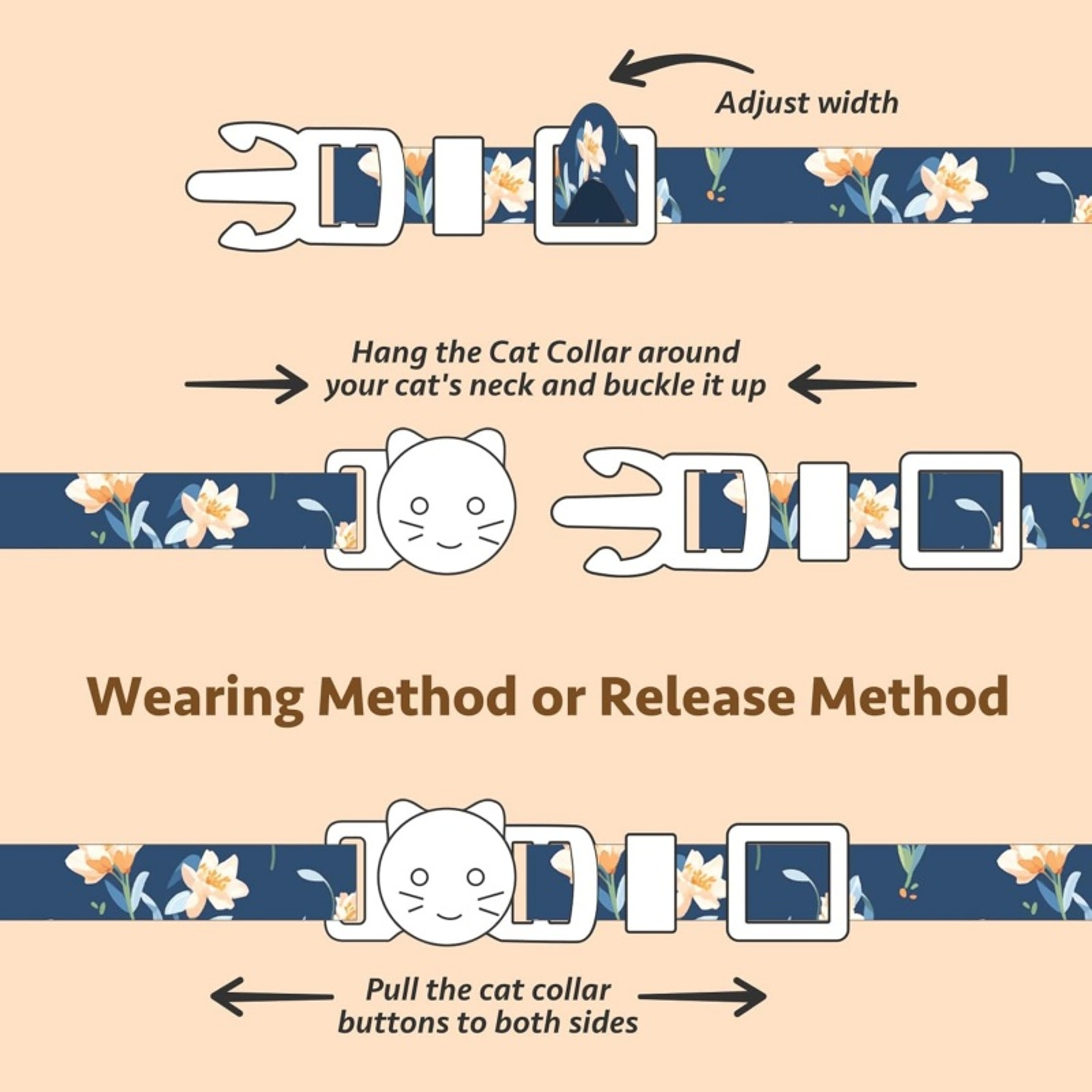 Breakaway Cat Collar Set with Bell Soft Cotton Cat Collar for Kittens & Adult Cats – view 4
