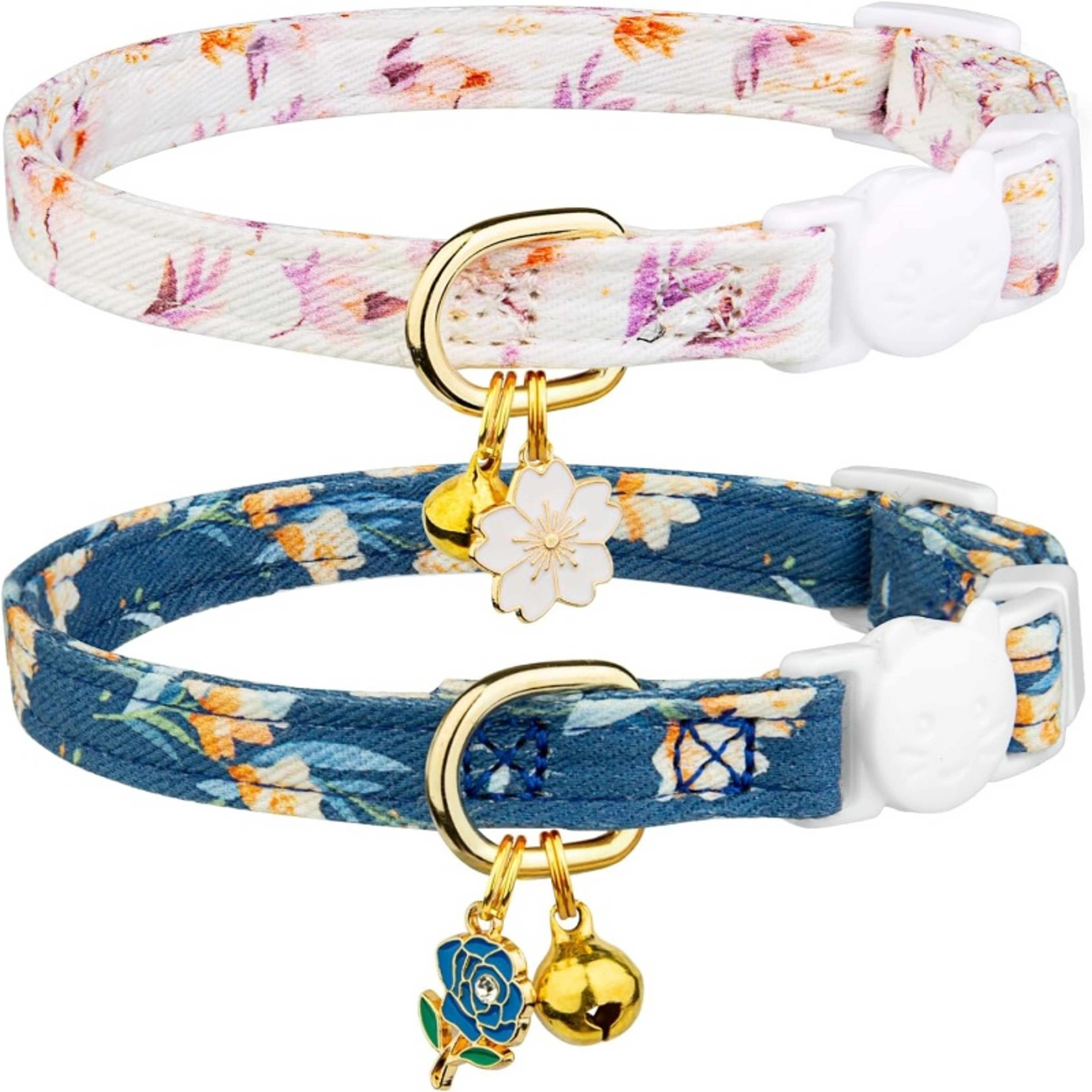 Breakaway Cat Collar Set with Bell Soft Cotton Cat Collar for Kittens & Adult Cats – view 8