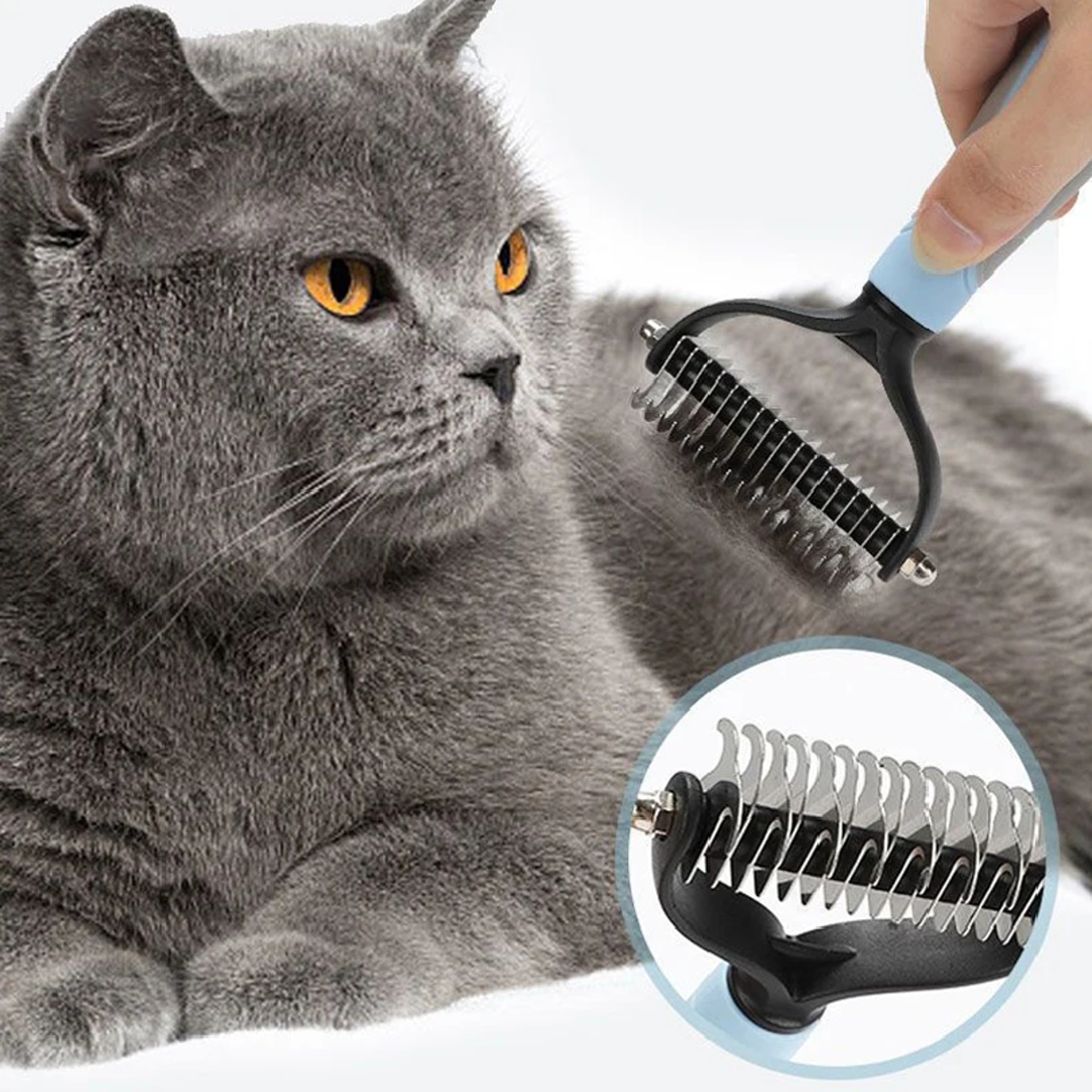 Professional Pet De shedding Brush Undercoat Rake & De matting Comb for Dogs and Cats – view 3