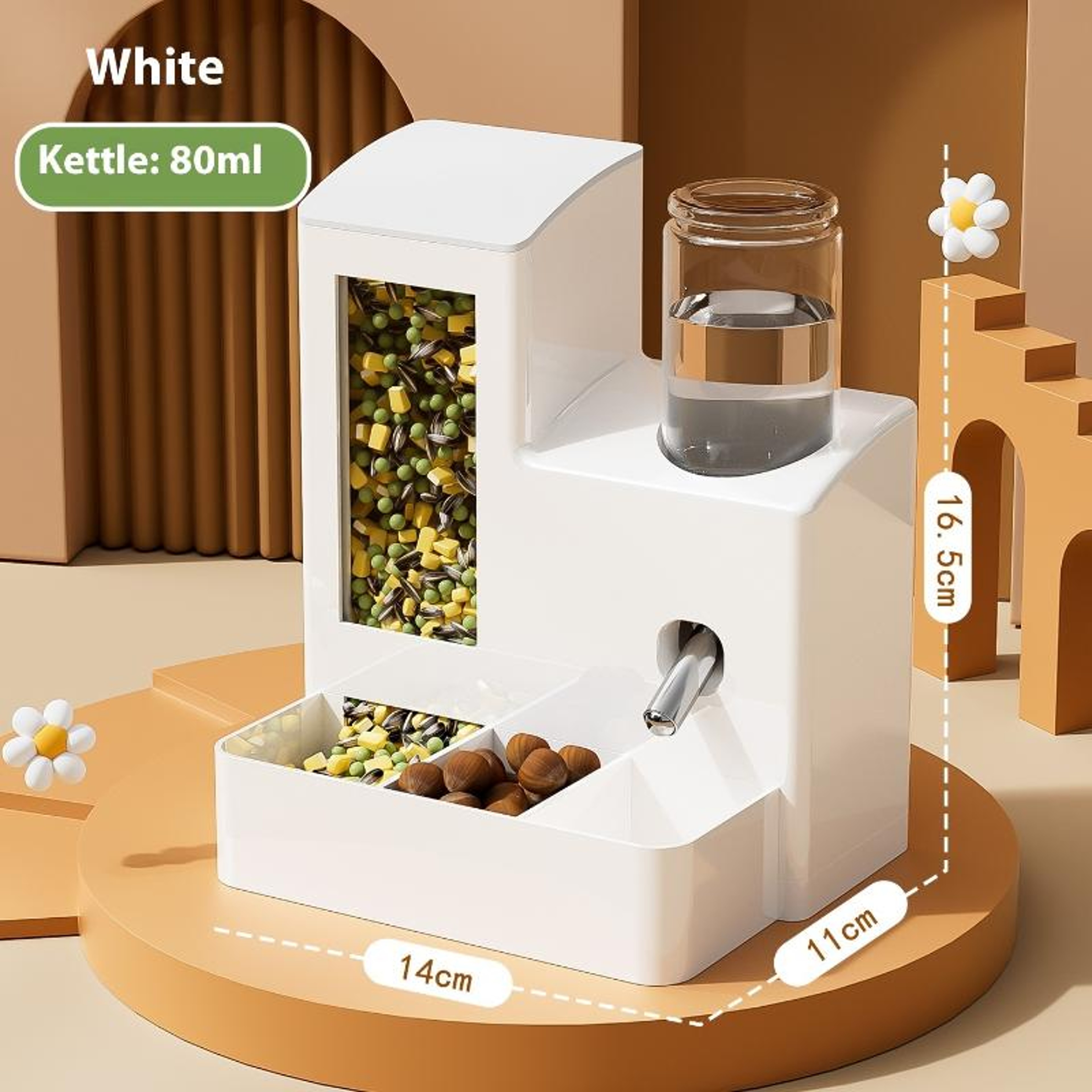 Automatic Hamster Feeder  Water Dispenser For Small Pets Leakproof Food Bowl 6
