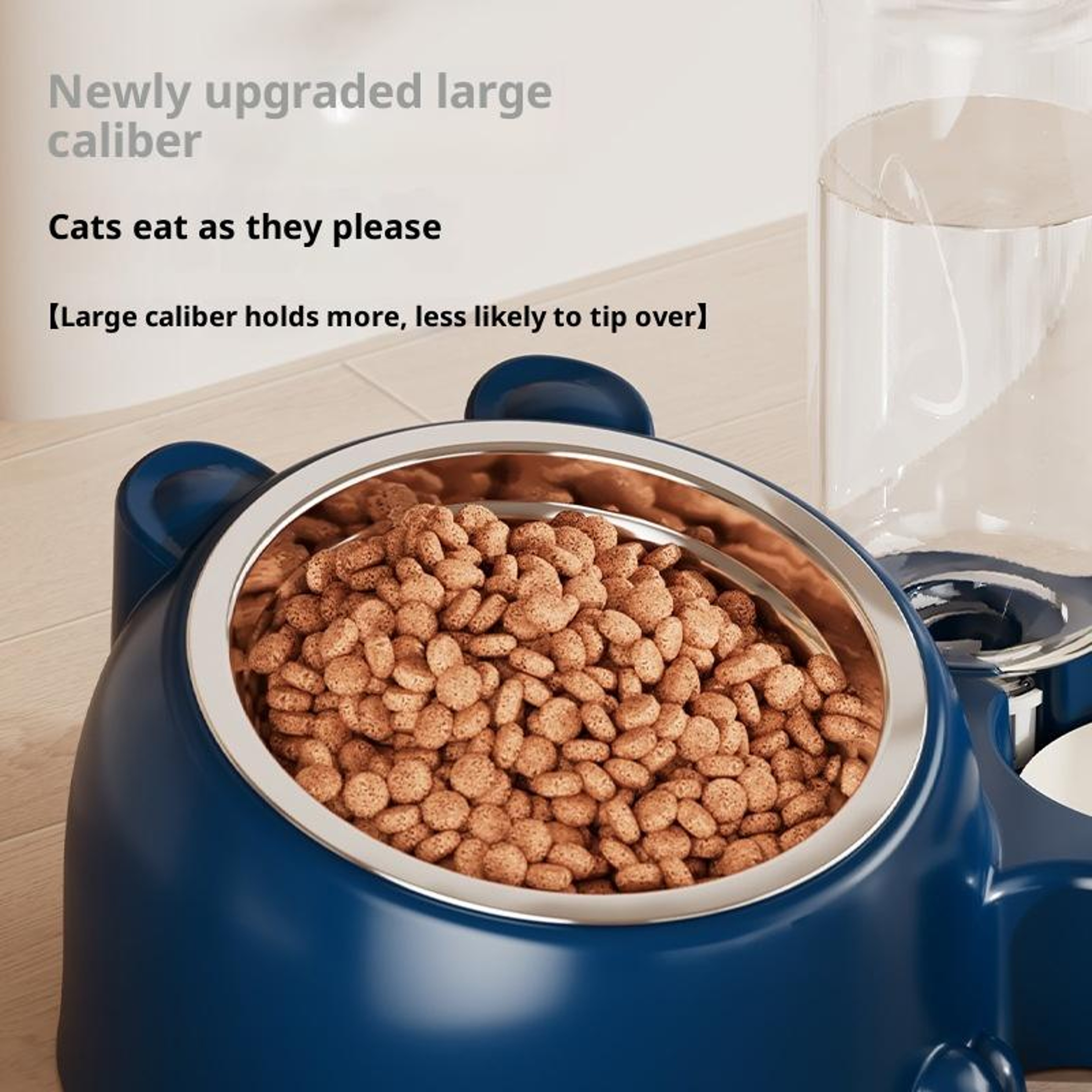 Automatic Pet Water Feeder  Elevated Cat Bowl With Tilted Stainless Steel Food Dish 3