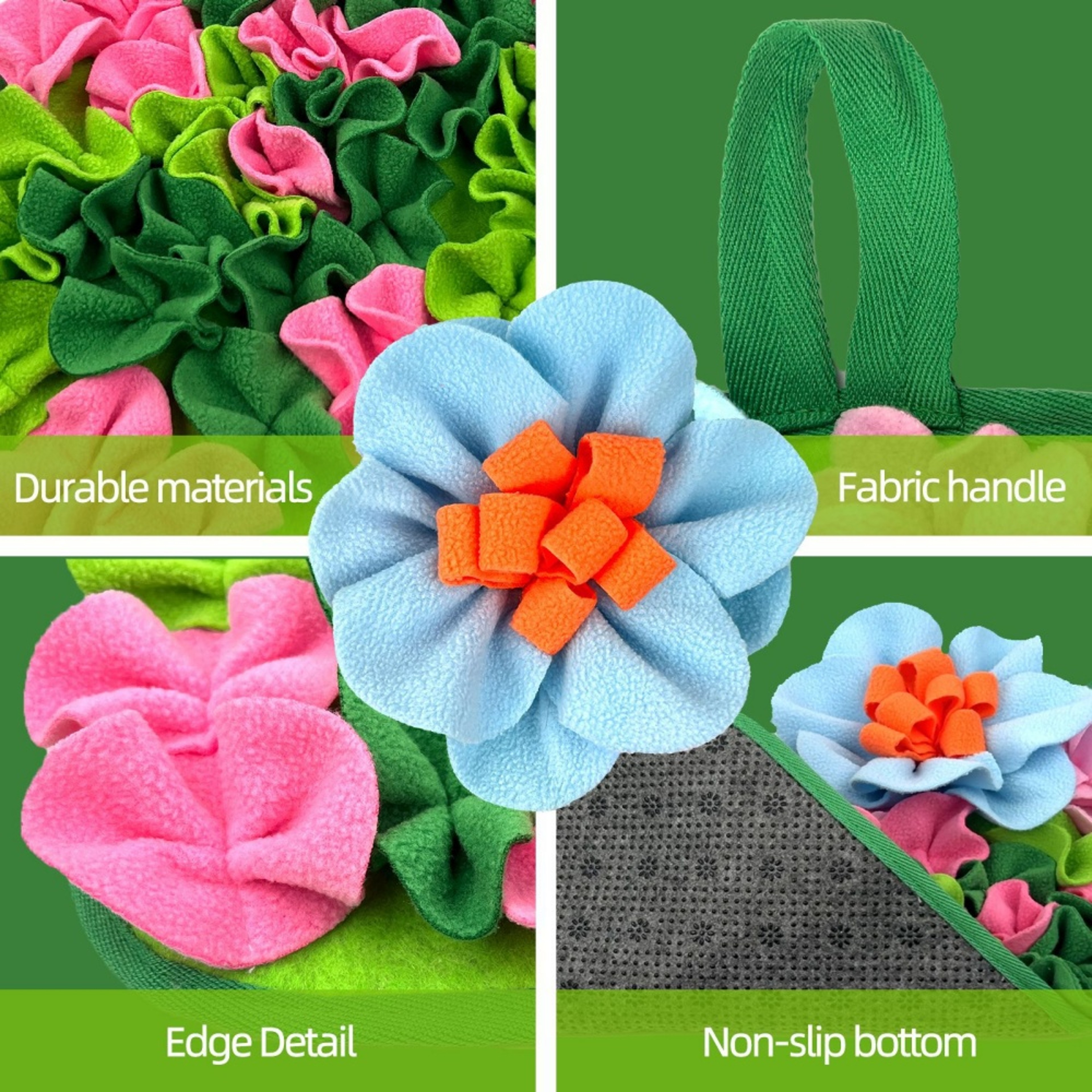Interactive Rabbit Snuffle Feeding Mat for Small Animals Floral Foraging Puzzle Toy – view 2