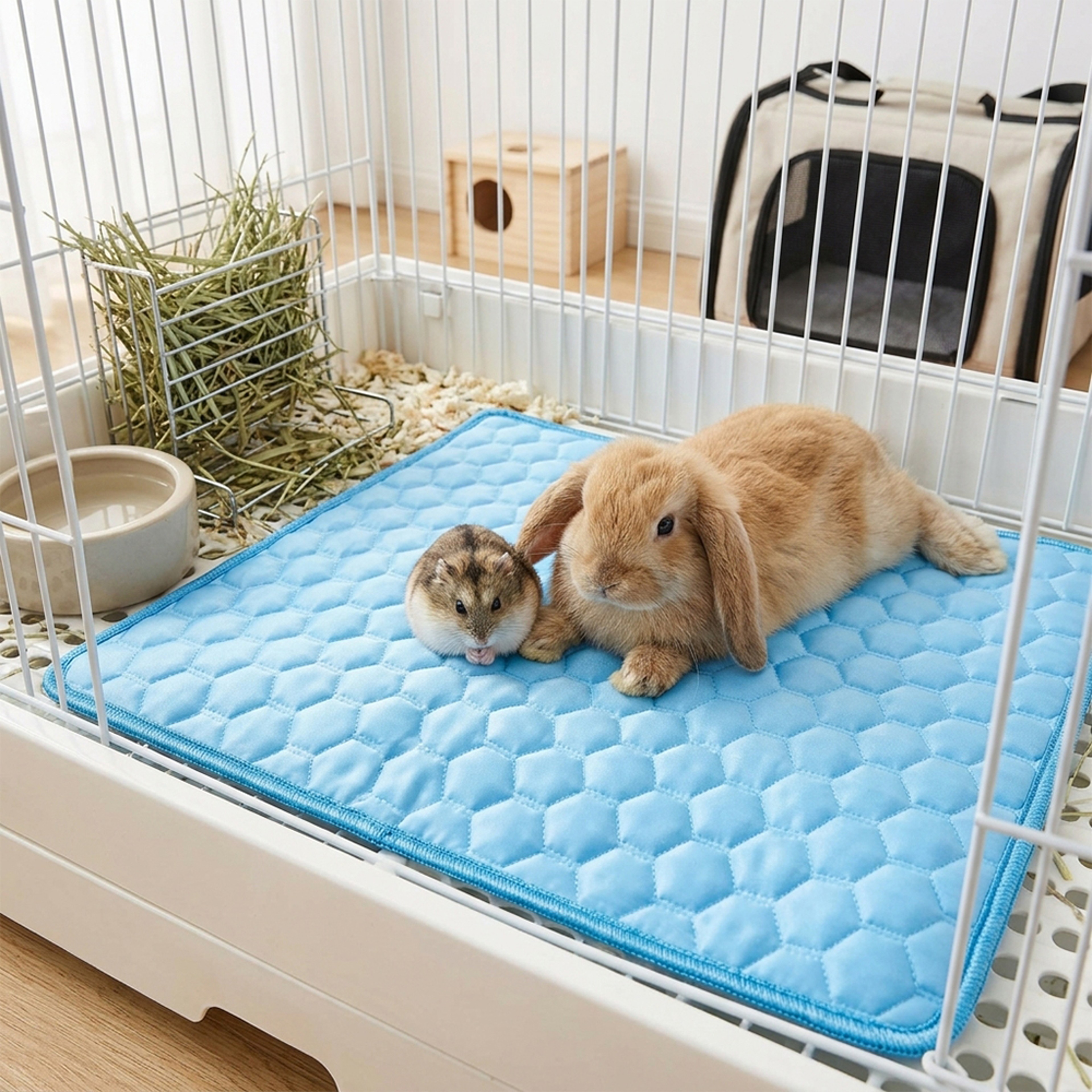 Ice Silk Pet Cooling Mat Washable Scratch Resistant Summer Bed for Rabbits, Hamsters & Small Animals – view 1
