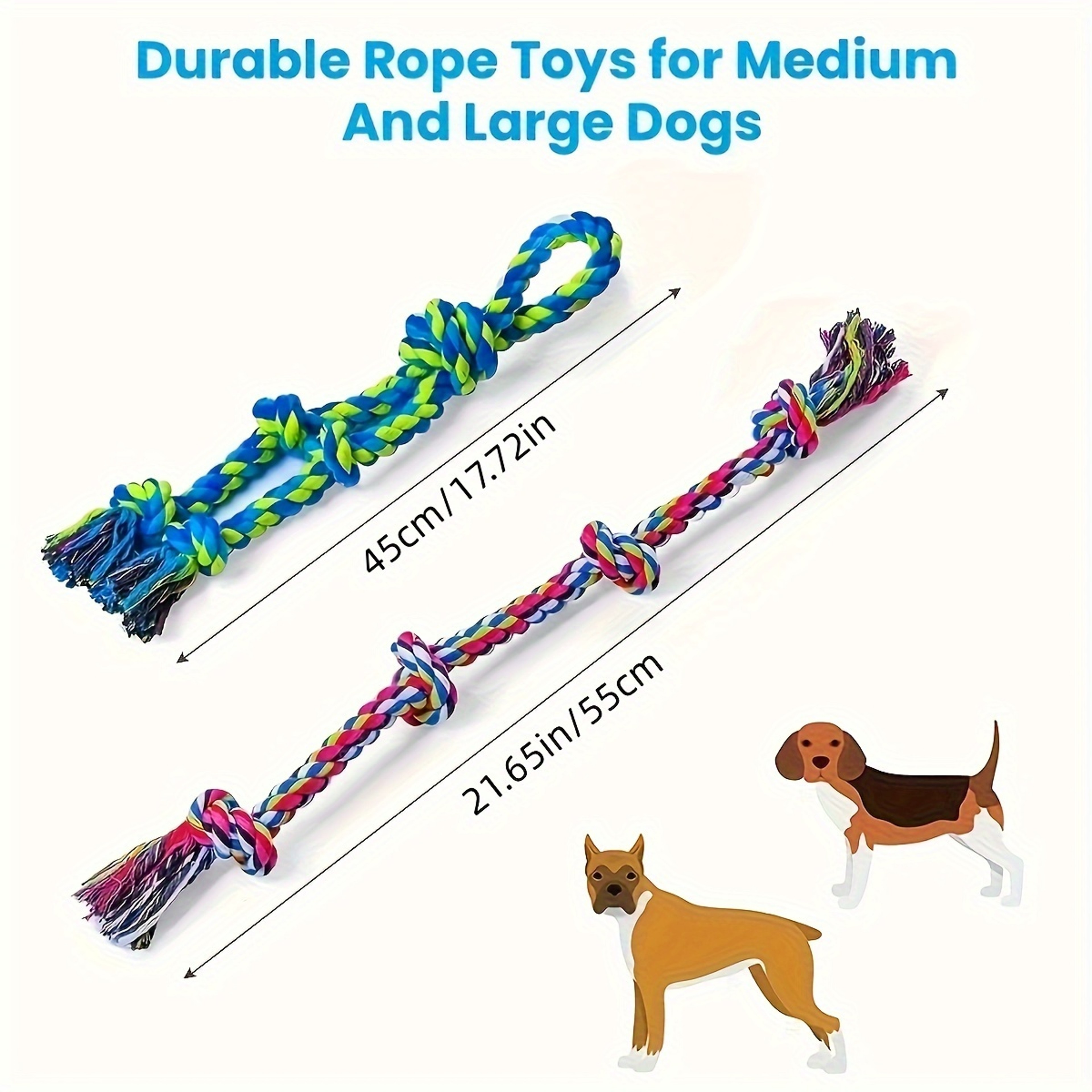 Heavy Duty Dog Rope Toy for Aggressive Chewers Interactive Tug of War Dog Toy for Medium & Large Dogs – view 2