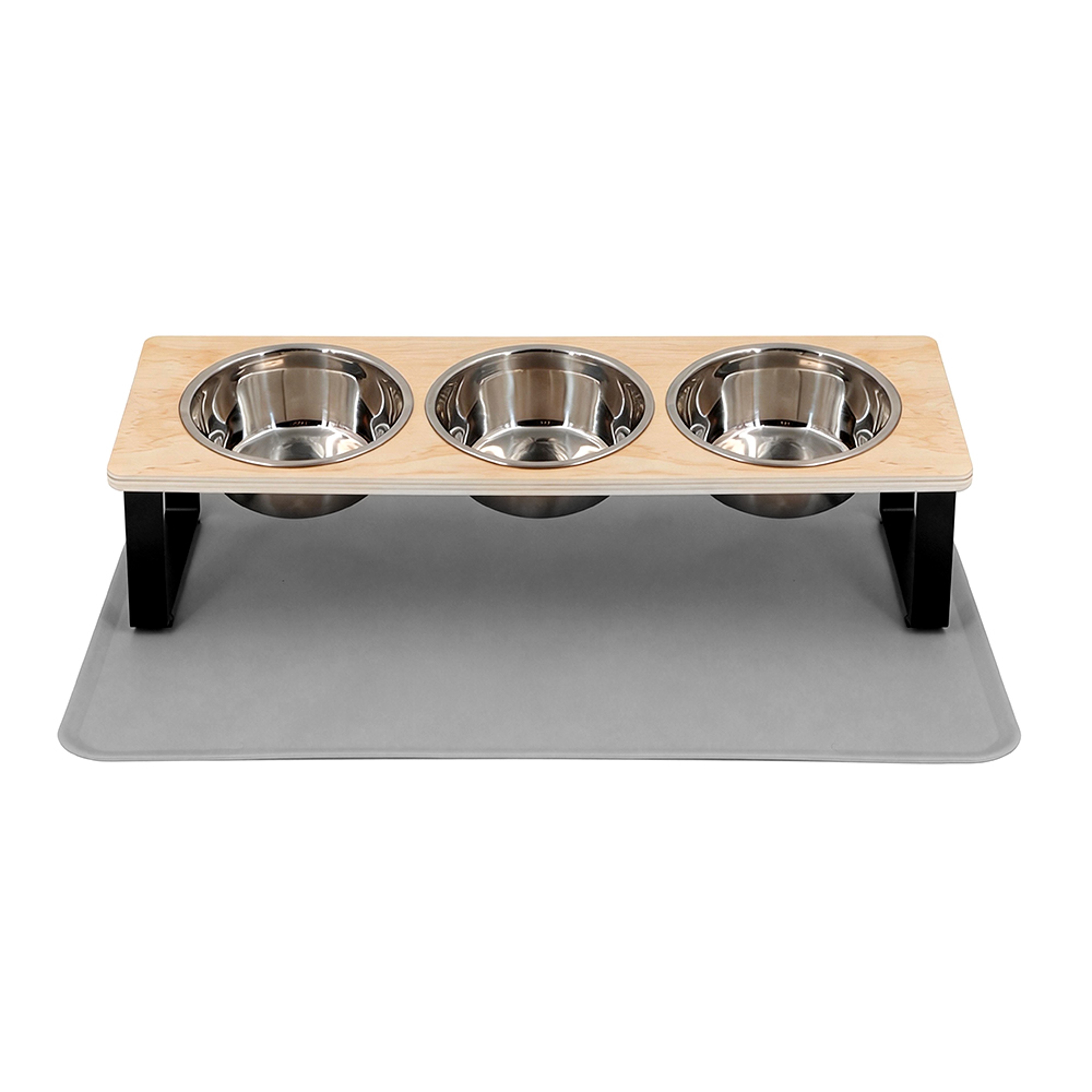 Bowl Elevated Cat Feeder Stand with Waterproof Silicone Feeding Mat – view 4