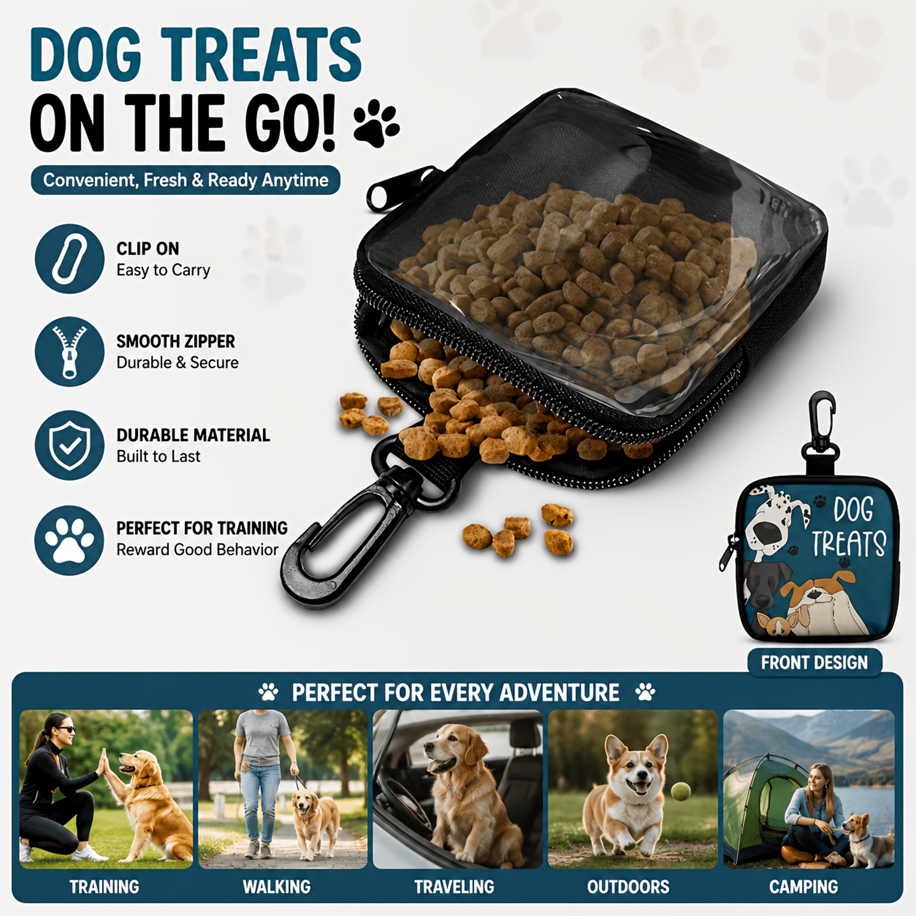 Clear View Clip On Dog Treat Pouch & Training Snack Bag – view 3