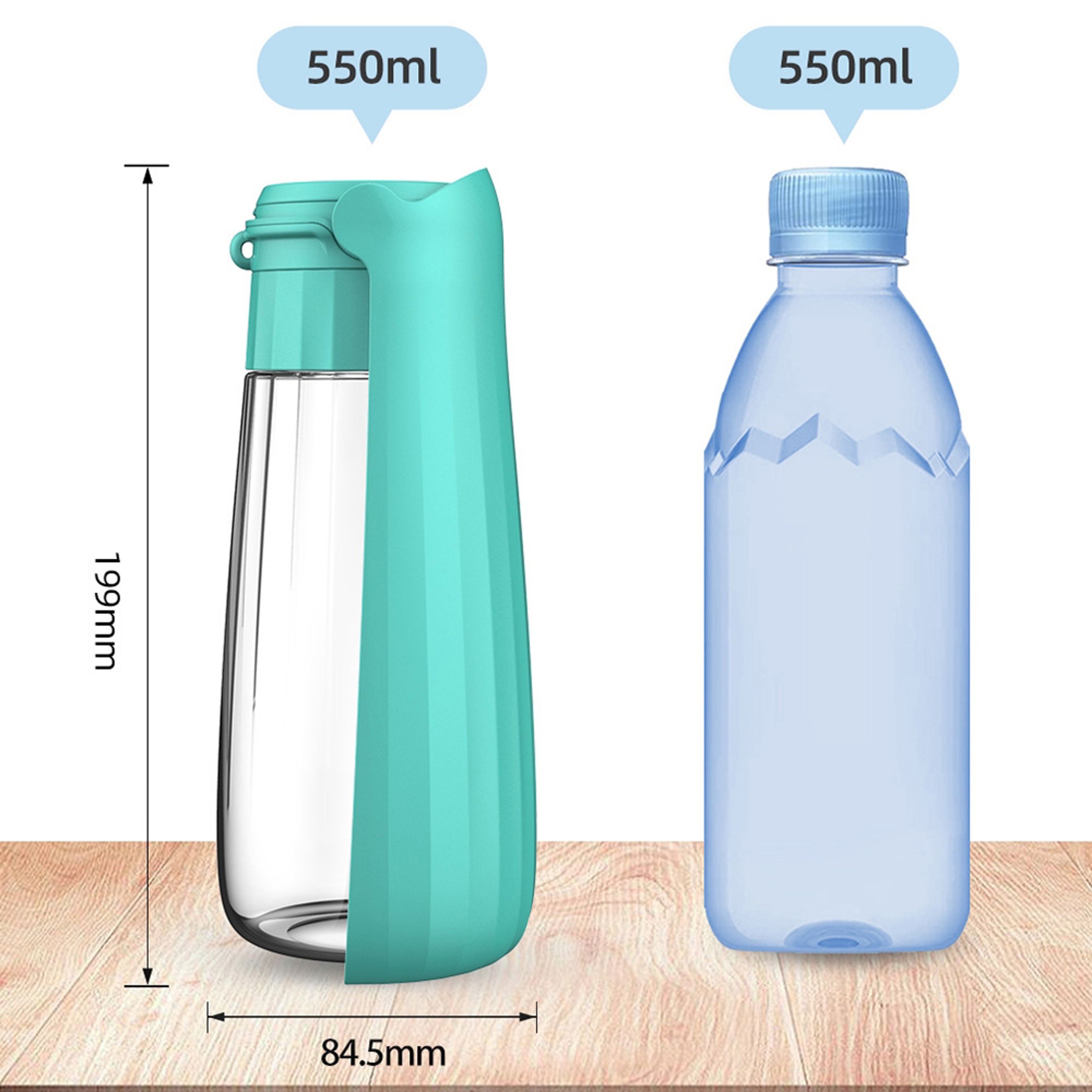Portable Dog Water Bottle Foldable Pet Water Dispenser Leak Proof Dog Travel Bottle 550ml – view 6