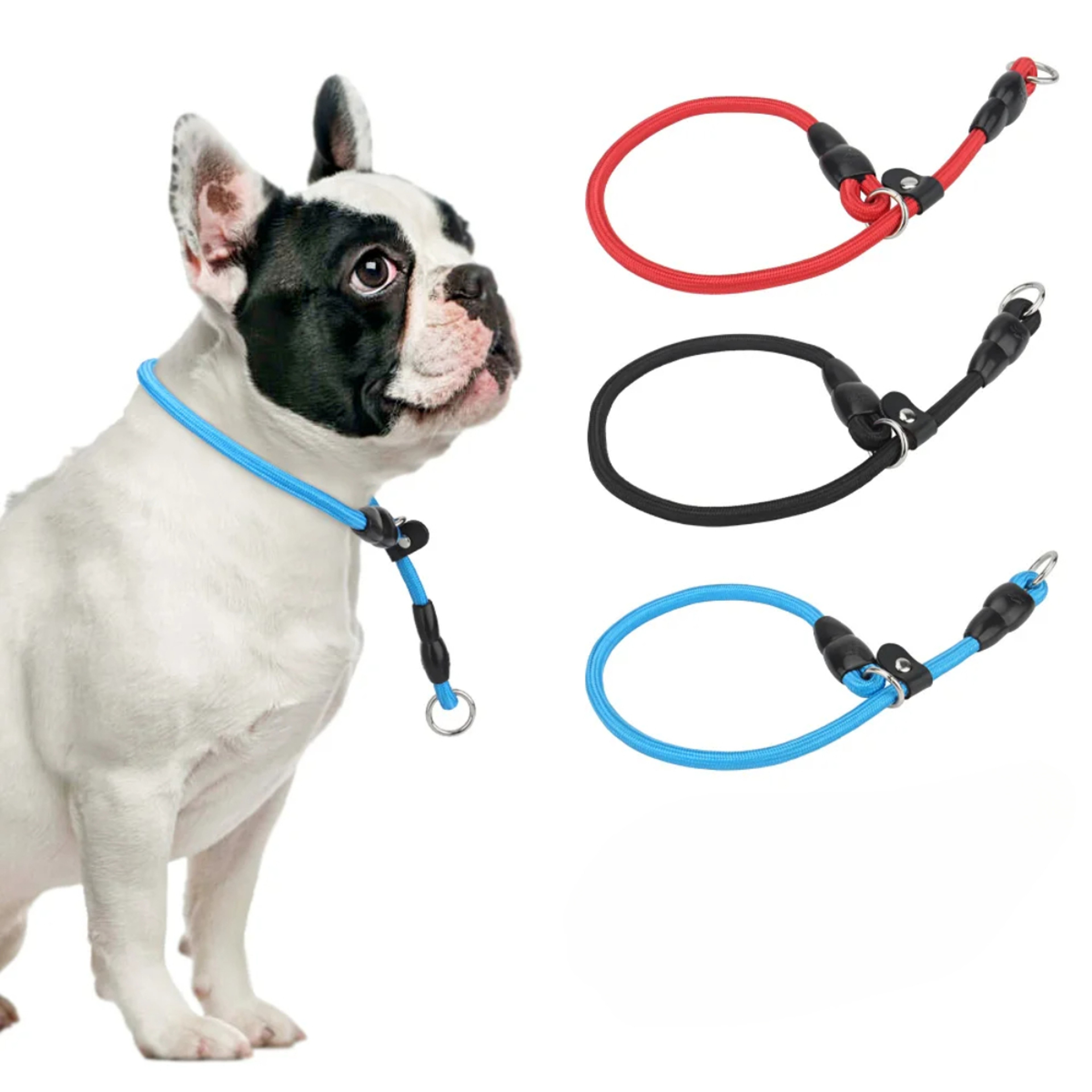 No Pull Adjustable Dog Collar Nylon P Chain Training Slip Rope Collar – view 2