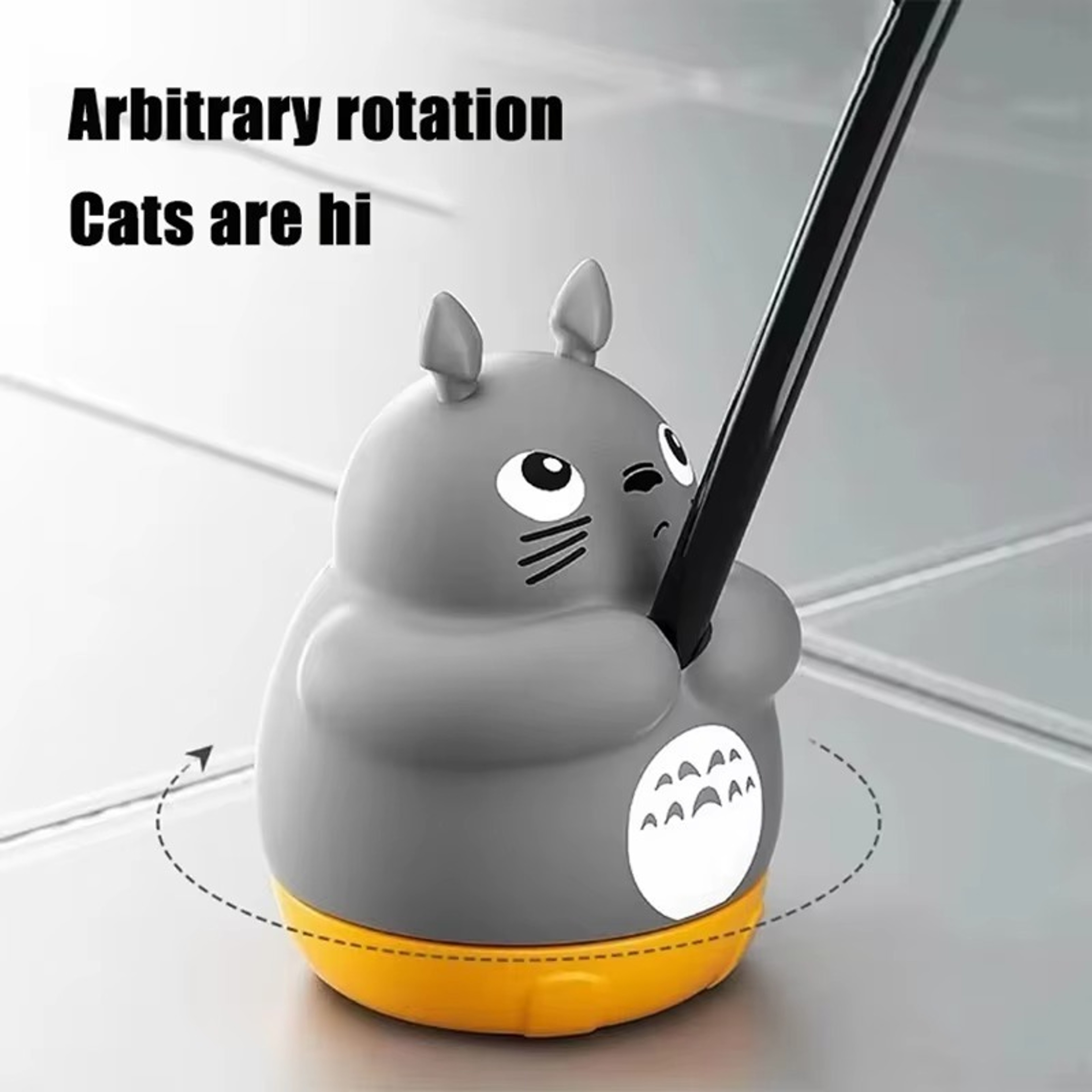 Whirl Play Interactive Cat Teaser Wand with Rotating Steel Wire, Bell Fish & Adhesive Base for Indoor Cats – view 2